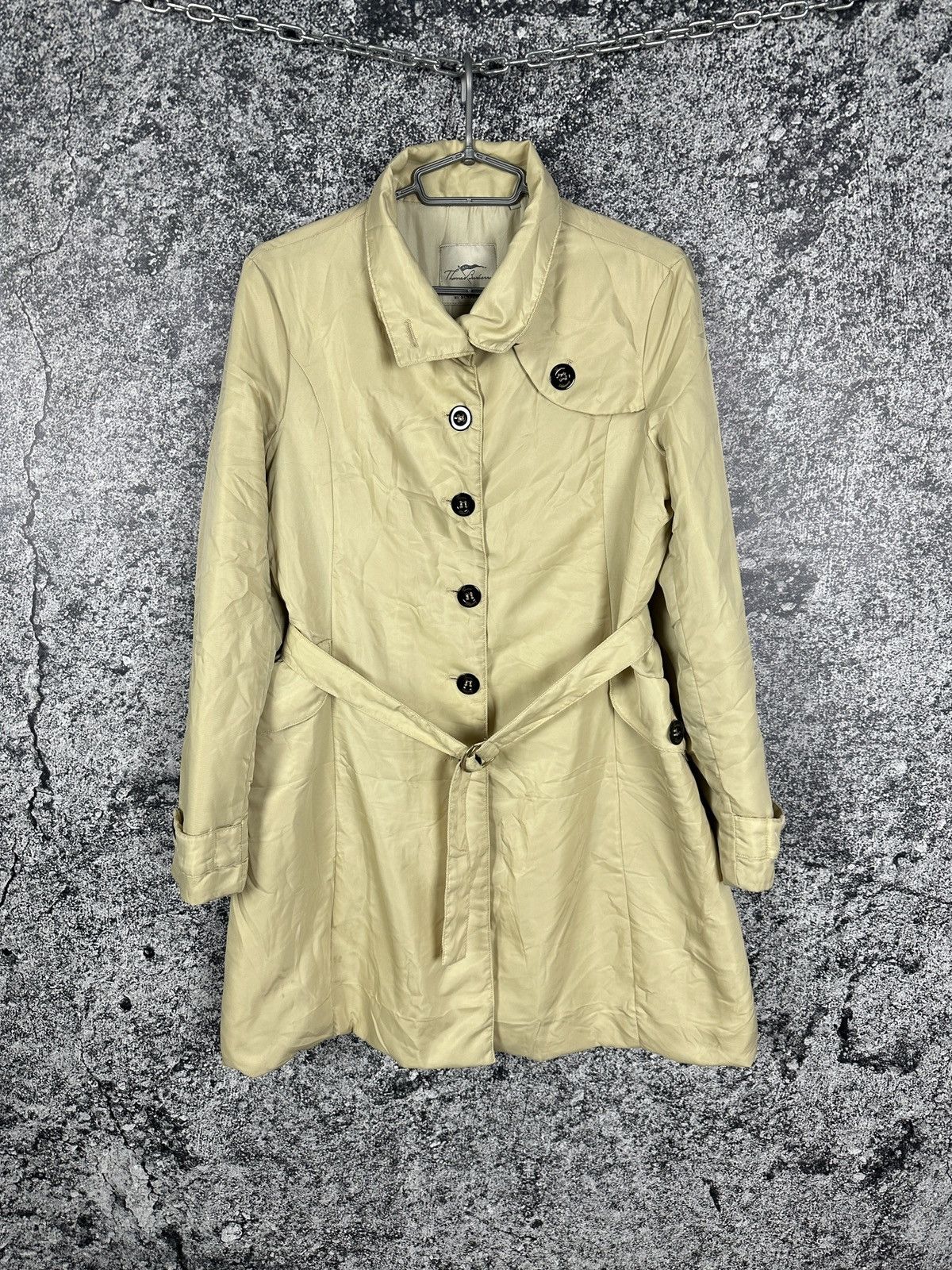 Women's Thomas Burberry Trench Coat Size XL X-Large