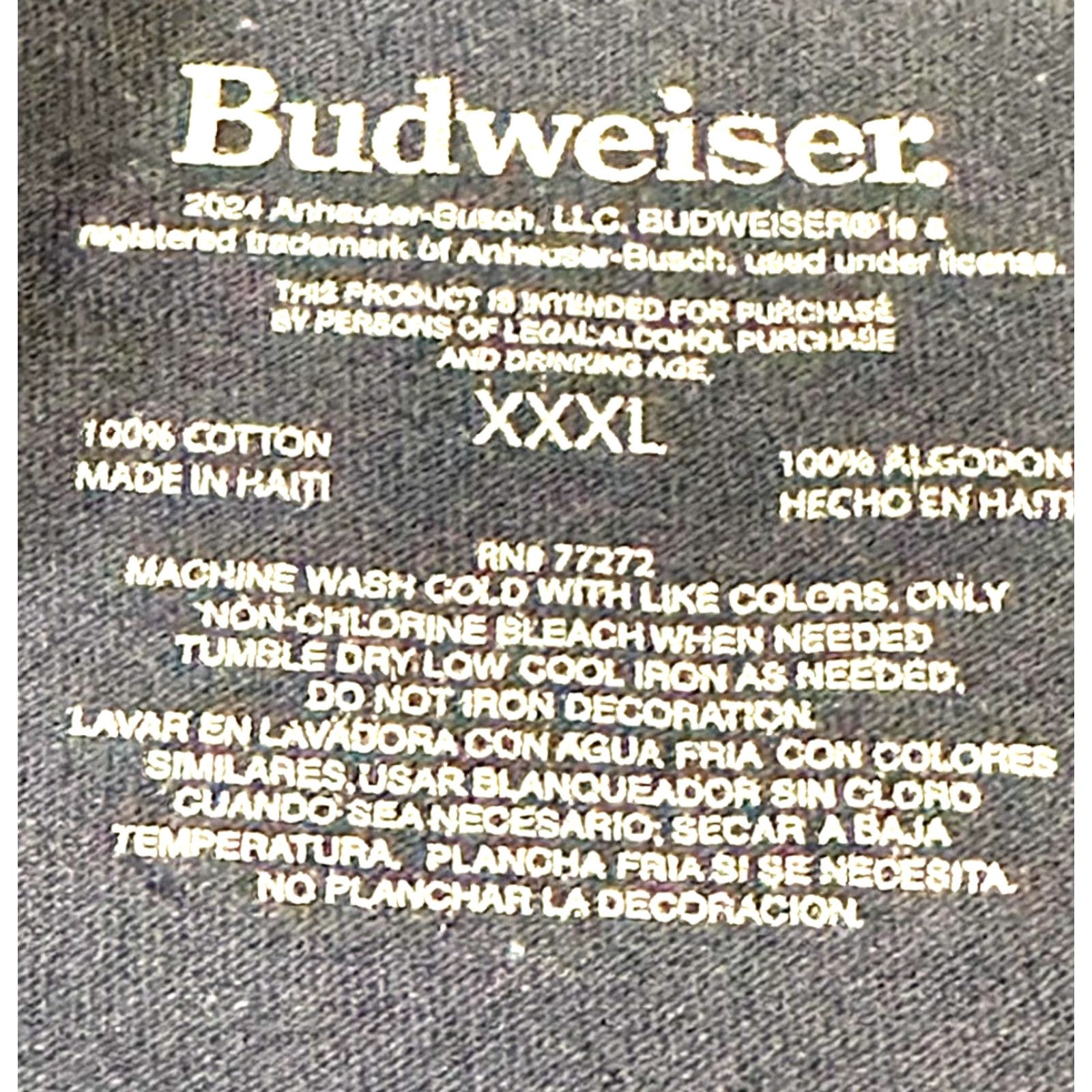 Budweiser Budweiser Baseball Mens T-Shirt 3XL Double-Sided Cotton Multicolor Logo Graphic NY? Size US XXL / EU 58 / 5 - 4 Thumbnail