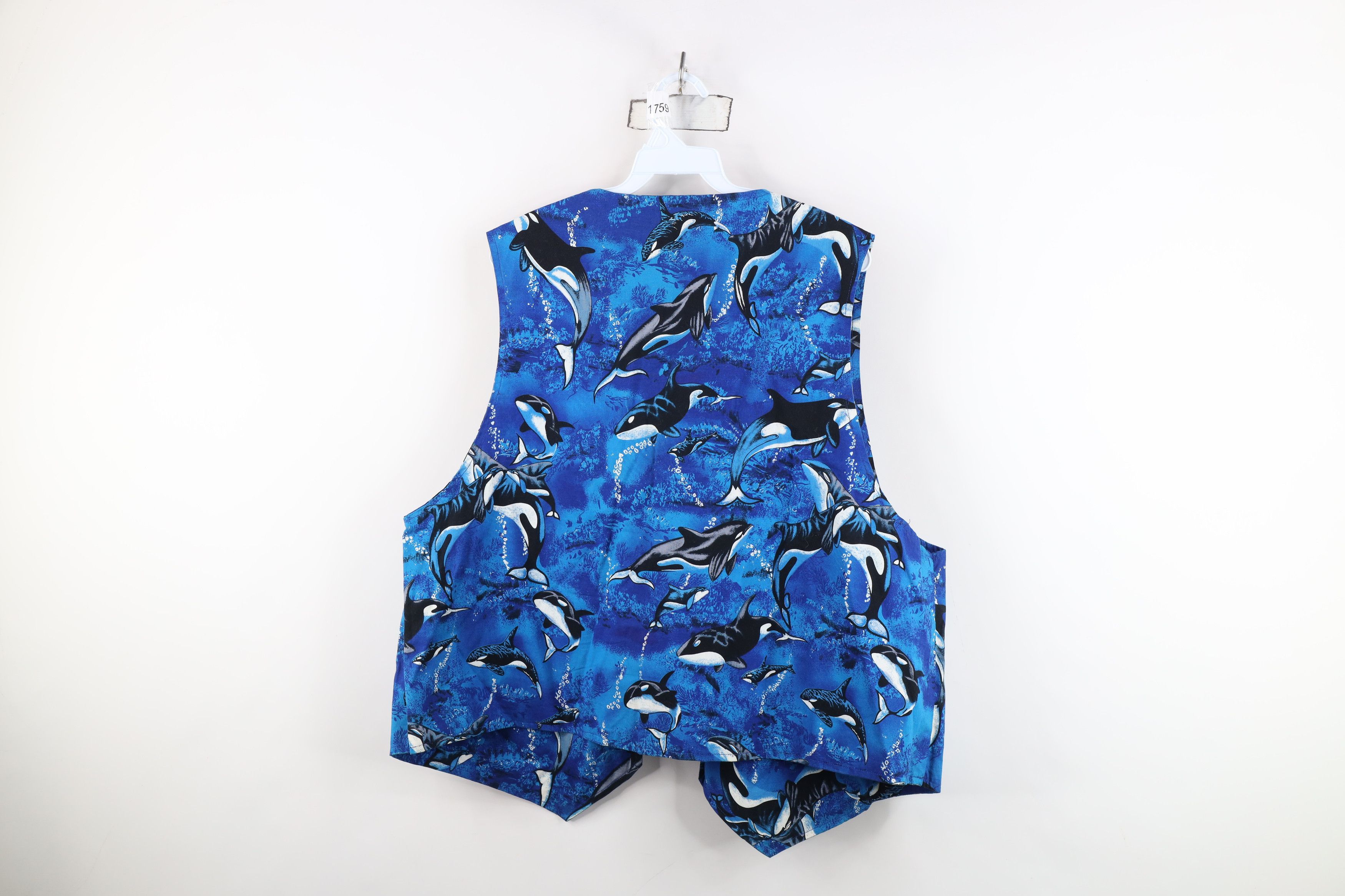 Vintage Vintage 90s Streetwear Whale All Over Print Open Front Vest Size XXL / US 16-18 / IT 52-54 - 9 Thumbnail