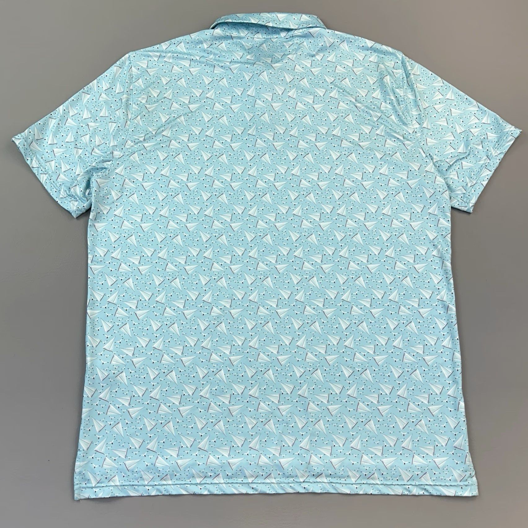 Vintage 1764 Polo Shirt Mens XL Blue Sailboat Print Performance Stretch Golf Casual Shirt Size US XL / EU 56 / 4 - 7 Thumbnail