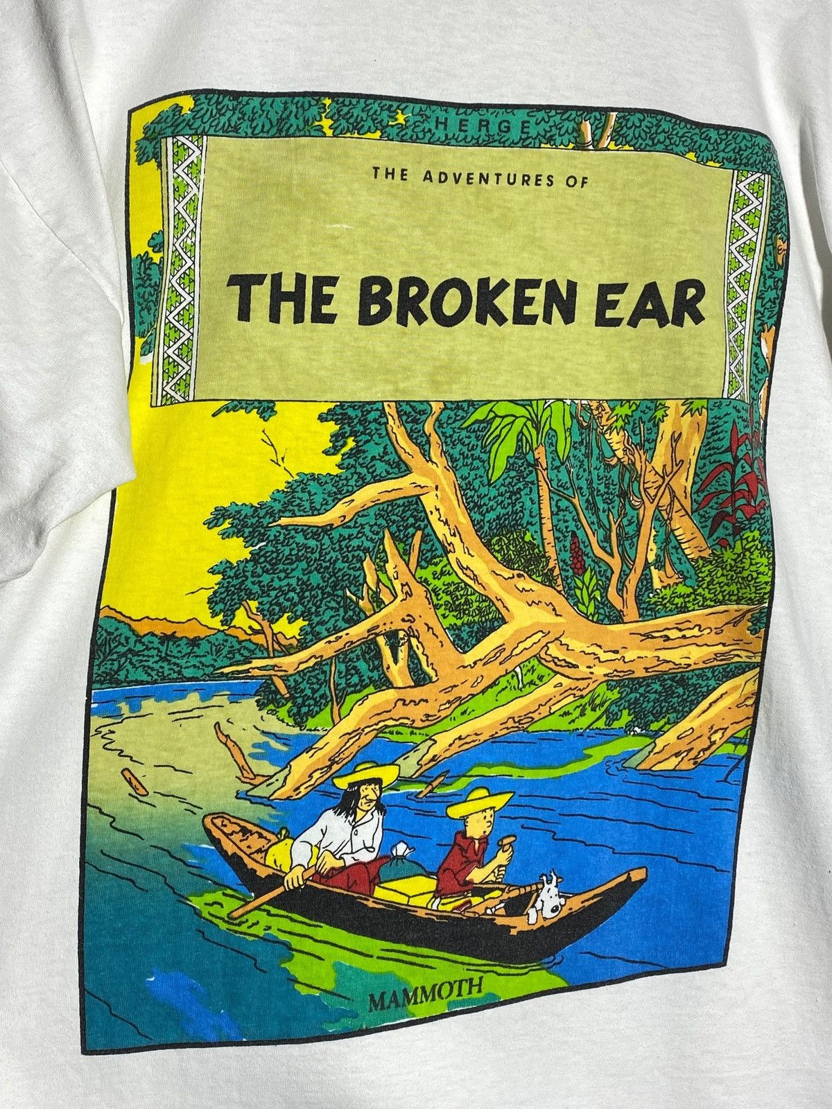 Vintage 🔥 90s TINTIN BROKEN EAR MAMMOTH PRINT TEE VINTAGE RIVER DRIP Size US L / EU 52-54 / 3 - 3 Thumbnail