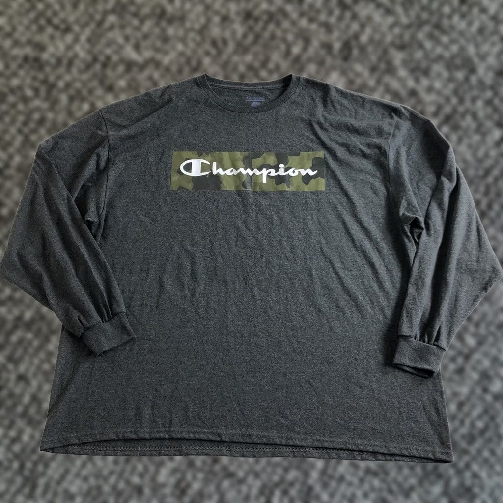 Champion Champion Shirt Box Logo Camo Gray Long Sleeve Men 3XL Logo Camouflage Shirt Mens Regular Size 3XL Box Theme Size US XXL / EU 58 / 5 - 1 Thumbnail
