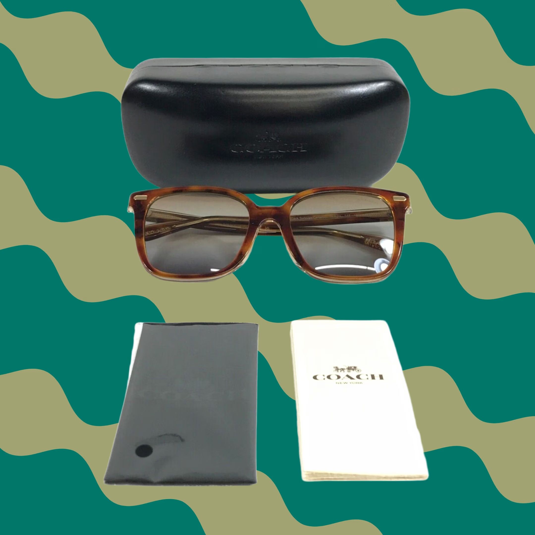 Coach Sunglasses HC8381U CL918 57563J Dark Tortoise Canary w/ Brown Gray Lenses Coach Sunglasses HC8381U CL918 57563J Dark Tortoise Canary w  main image 2