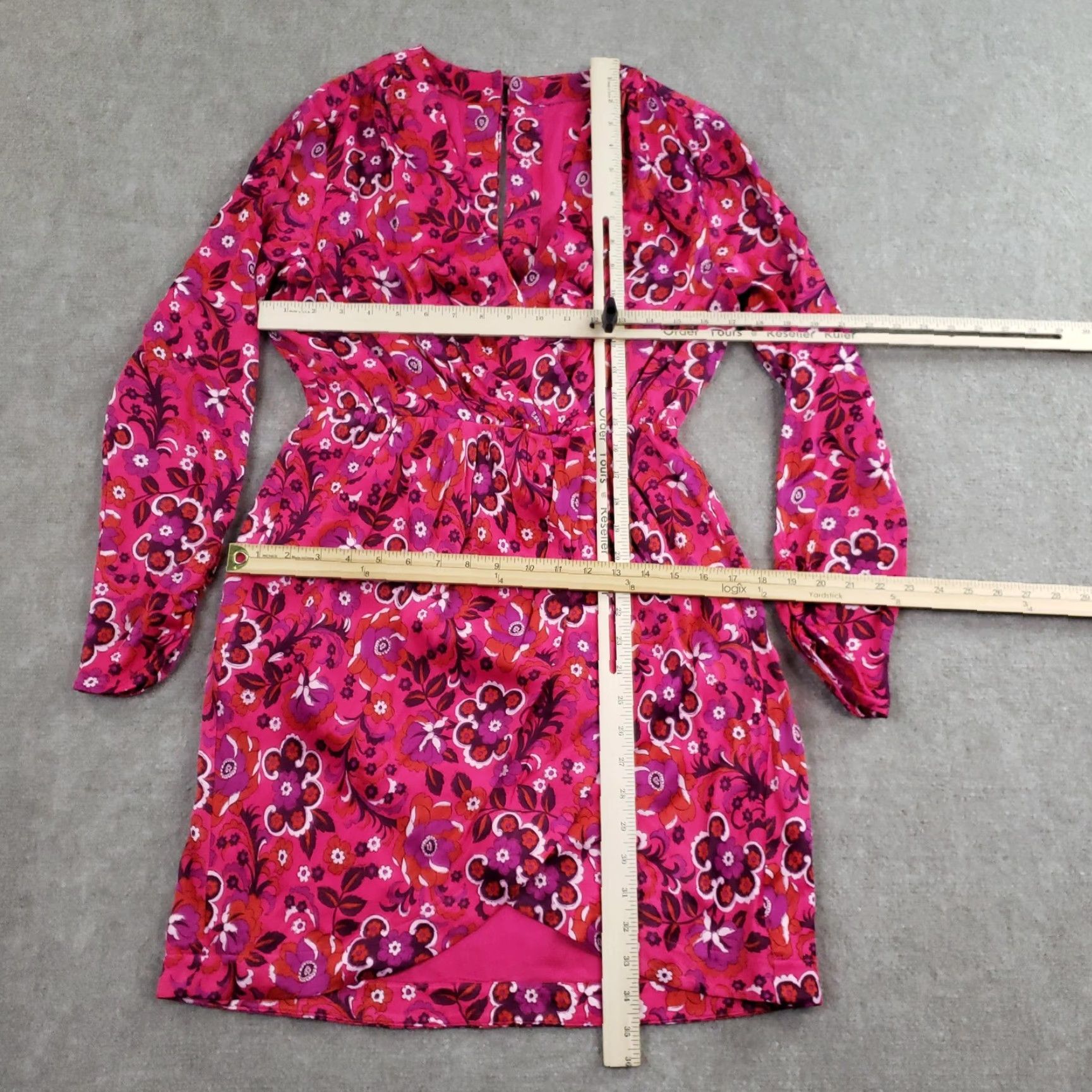 Vintage Maeve Dress Women Small Pink Floral Long Sleeve Mini Wrap Size S / US 4 / IT 40 - 2 Thumbnail