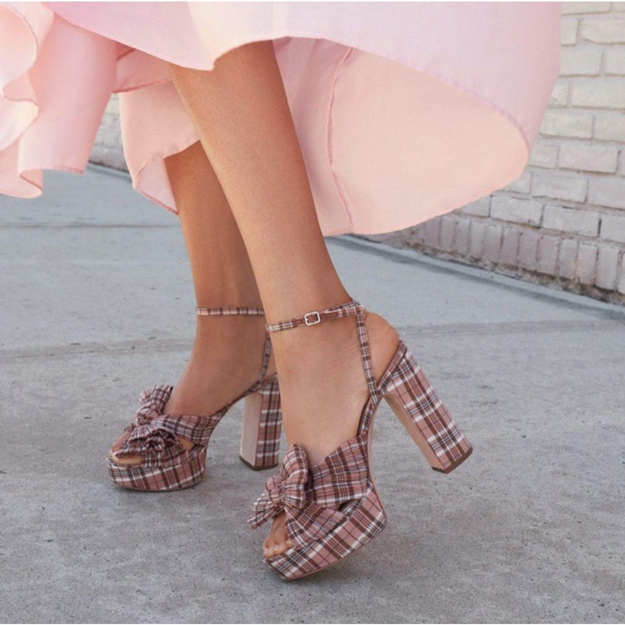 Loeffler Randall Loeffler Randall Natalia Plaid Platform Bow Heels Size US 9.5 / IT 39.5 - 2 Thumbnail