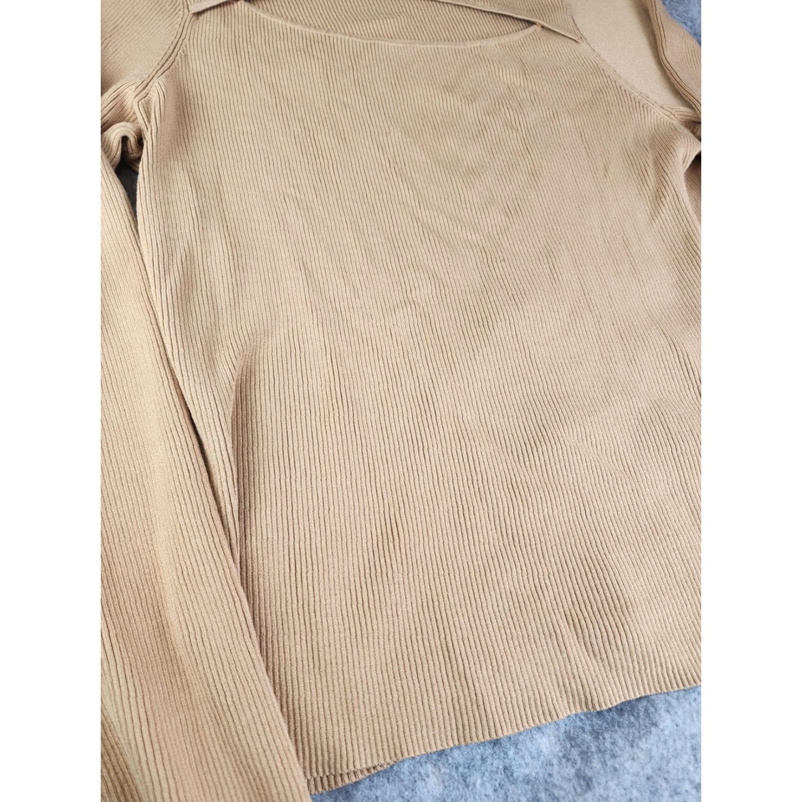 Vintage INC International Concepts Womens Sweater Pullover Round Neck Long Sleeve Size L Beige Yellow Size L / US 10 / IT 46 - 2 Thumbnail