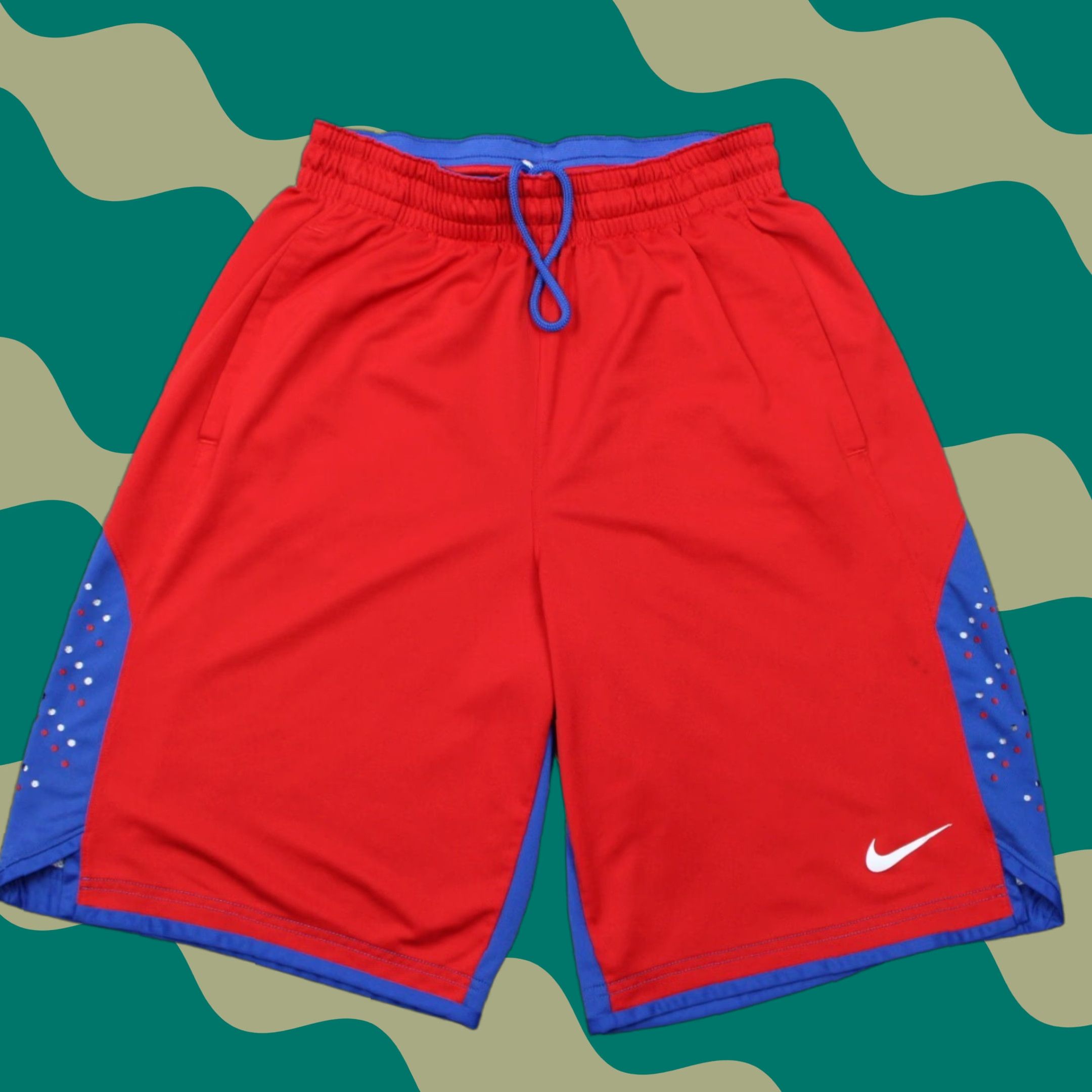 Nike Nike Victory Shorts Mens Medium Red/Blue Dri-Fit Polyester Drawstring 11" inseam Size US 31 - 1 Thumbnail