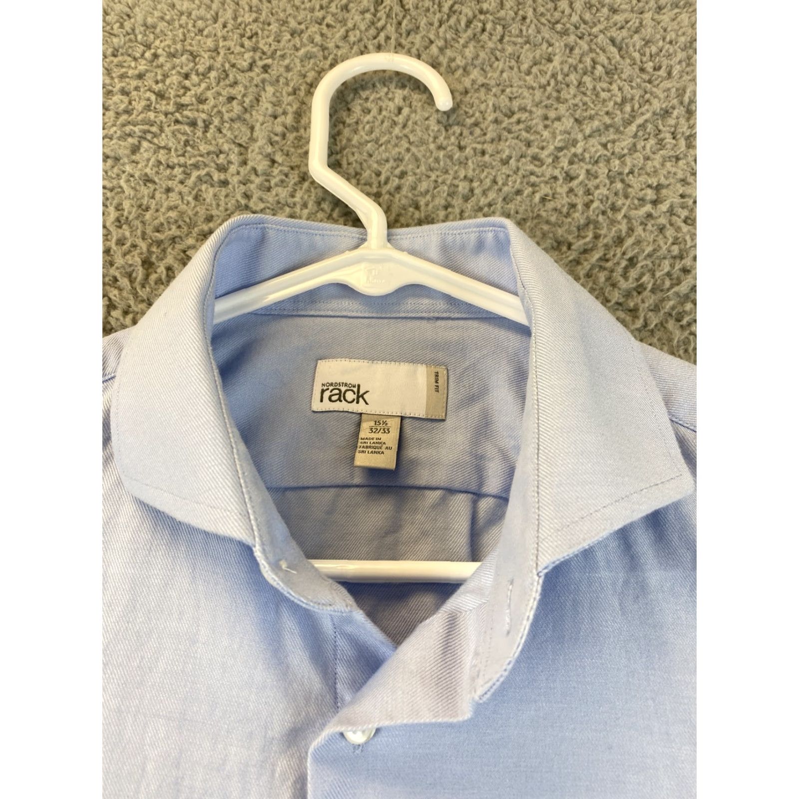 Nordstrom NORDSTROM RACK Men's Dress Shirt Non-Iron Long Sleeve Light Blue 15.5 32/33 Size 40R - 3 Thumbnail