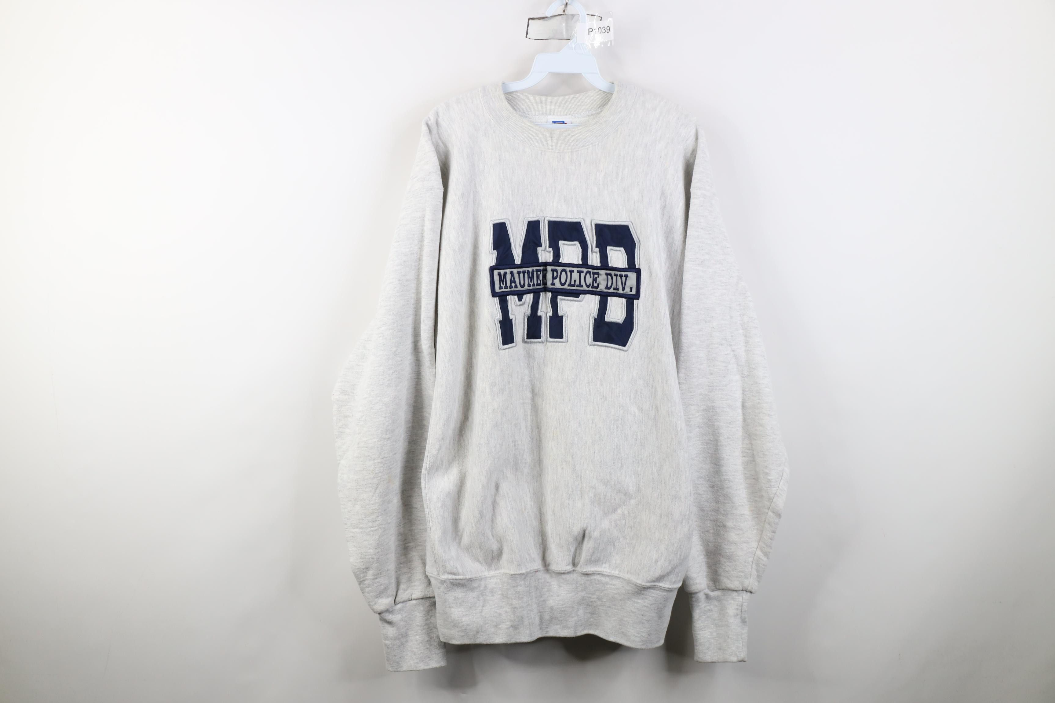 Vintage Vintage 90s Reverse Weave Maumee Police Crewneck Sweatshirt Size US XXL / EU 58 / 5 - 1 Thumbnail
