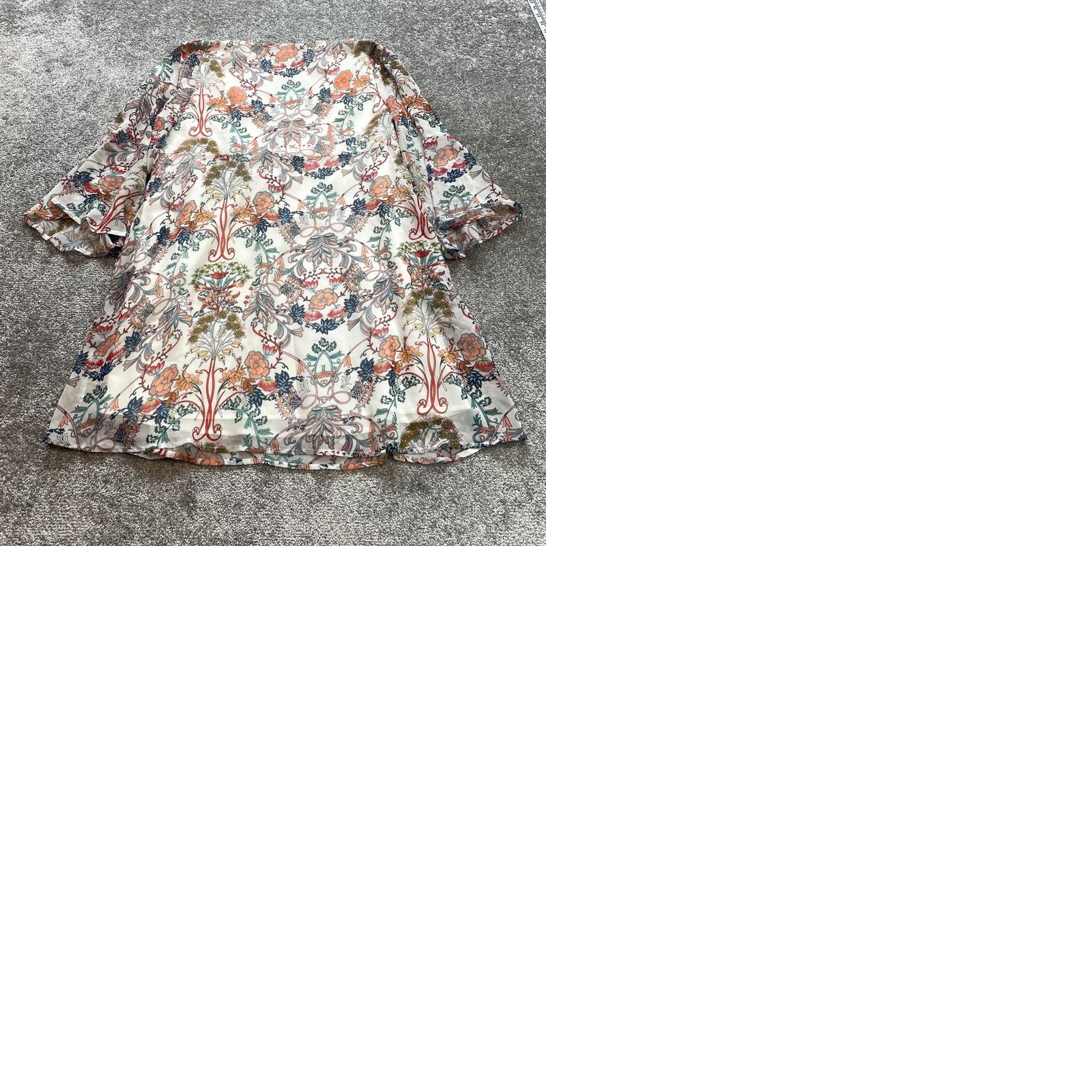 Vintage Emmer & Oat Dress Womens L White Floral Allover Boho Long Sleeve Midi Ladies Size L / US 10 / IT 46 - 9 Thumbnail