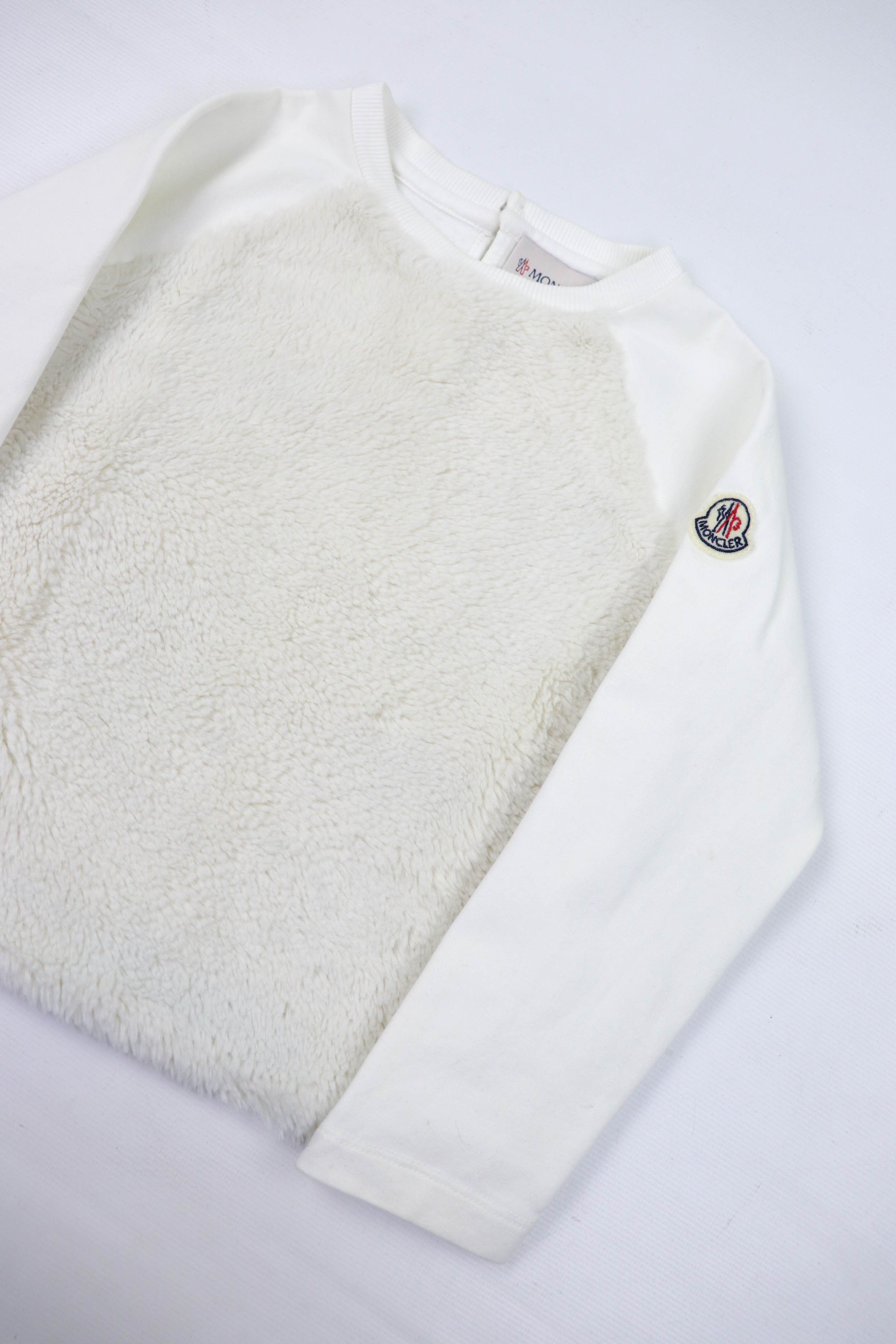 Moncler Moncler Girls Kids Faux Fur Front White Cotton Long Sleeve Size XXS / US 00 / IT 34 - 4 Thumbnail