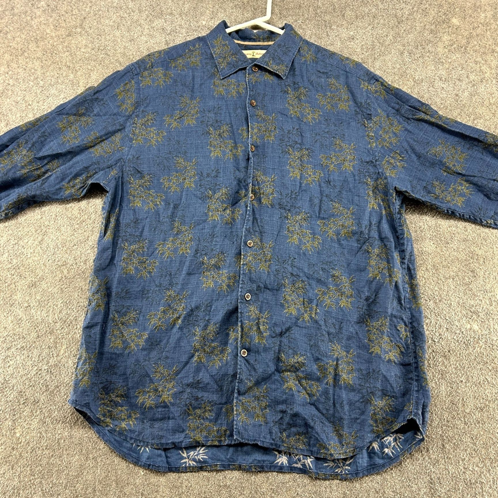 Tommy Bahama Tommy Bahama Shirt Mens Large Blue Green Button Up Long Sleeve Linen Palm Frond Size US L / EU 52-54 / 3 - 3 Thumbnail