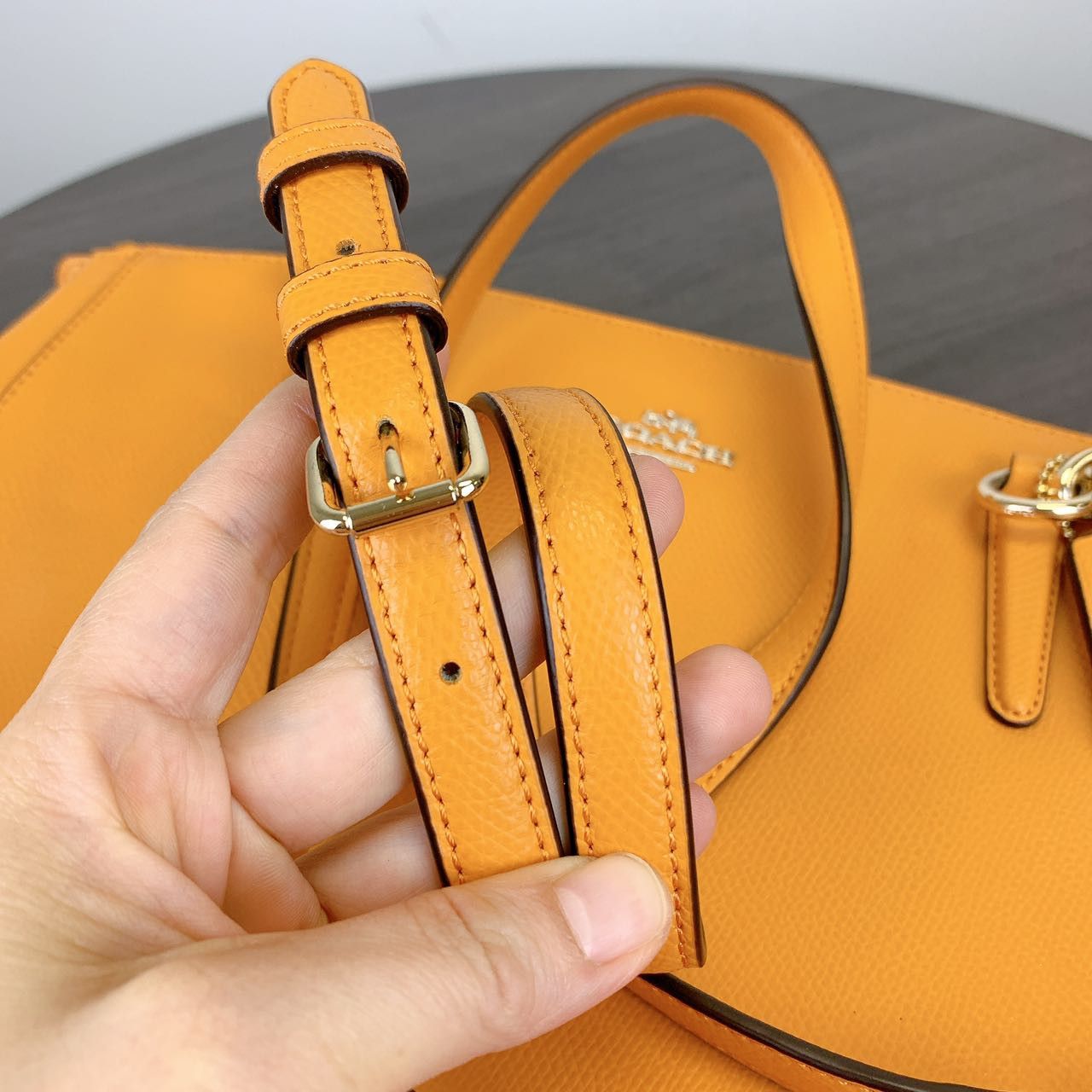 Coach COACH F36606 CHRISTIE CARRYALL IN LEATHER Orange Peel Size ONE SIZE - 8 Thumbnail