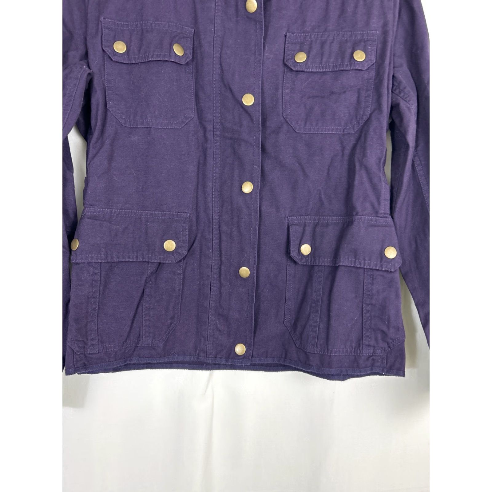 Vintage KUT from the Kloth Jacket Women M Purple Full Zip Snap Long Sleeve Field Coat Shirt? Size M / US 6-8 / IT 42-44 - 4 Thumbnail