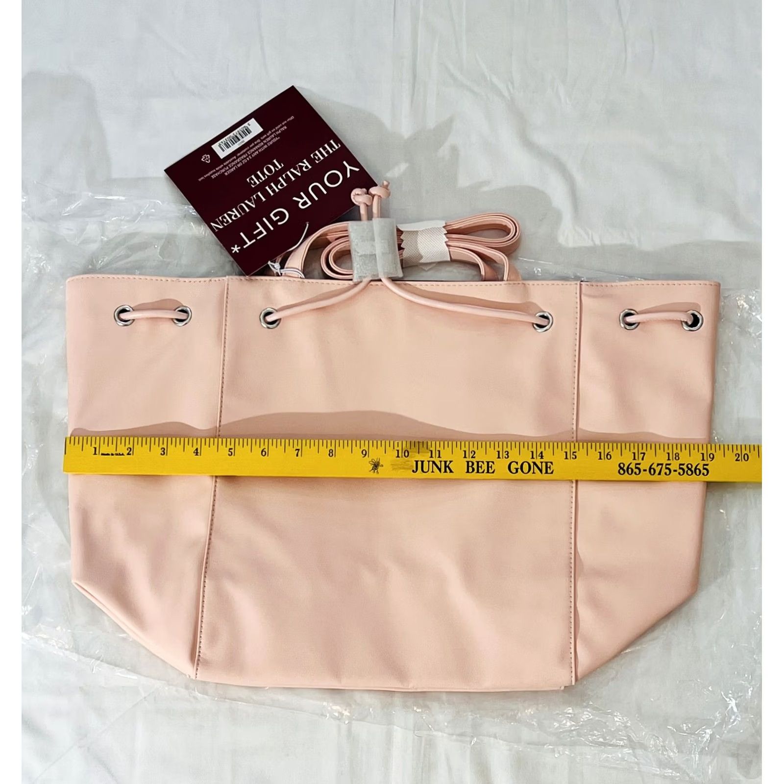 Ralph Lauren Ralph Lauren Tote Bag Womens Pink Drawstring Purse Luxury 17x12x6 Brand New with Tags Gift Wide Shoulder" Size ONE SIZE - 4 Thumbnail