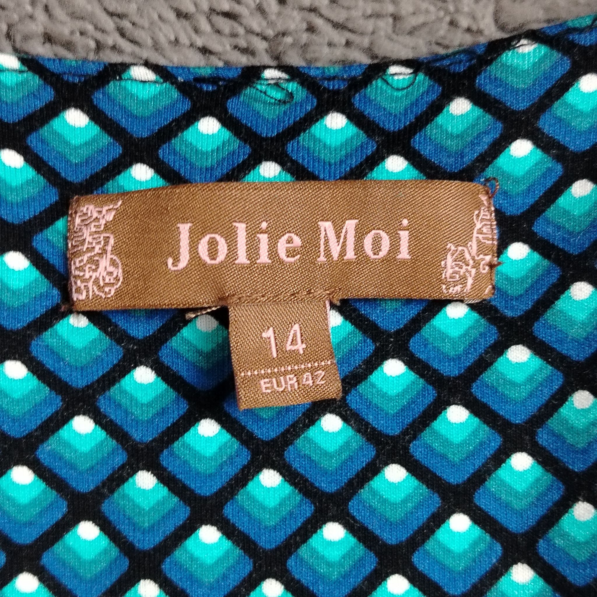 Other Jolie Moi Dress Pre-Loved14 Teal Geometric Print Midi 3/4 Size XL / US 12-14 / IT 48-50 - 4 Thumbnail