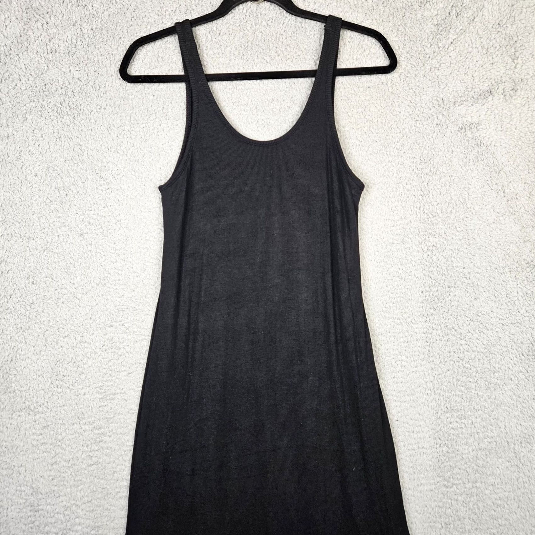 Vintage Marina Maxi Dress Tank Top Layered Black XS Women’s Ribbed Cotton Spandex Size XS / US 0-2 / IT 36-38 - 6 Thumbnail