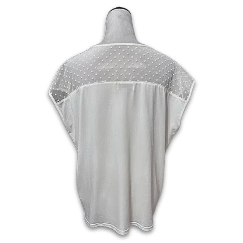 Nordstrom Nordstrom Rack Blouse Sheer Tie Swiss Dot White Women's 1X Size XL / US 12-14 / IT 48-50 - 4 Thumbnail
