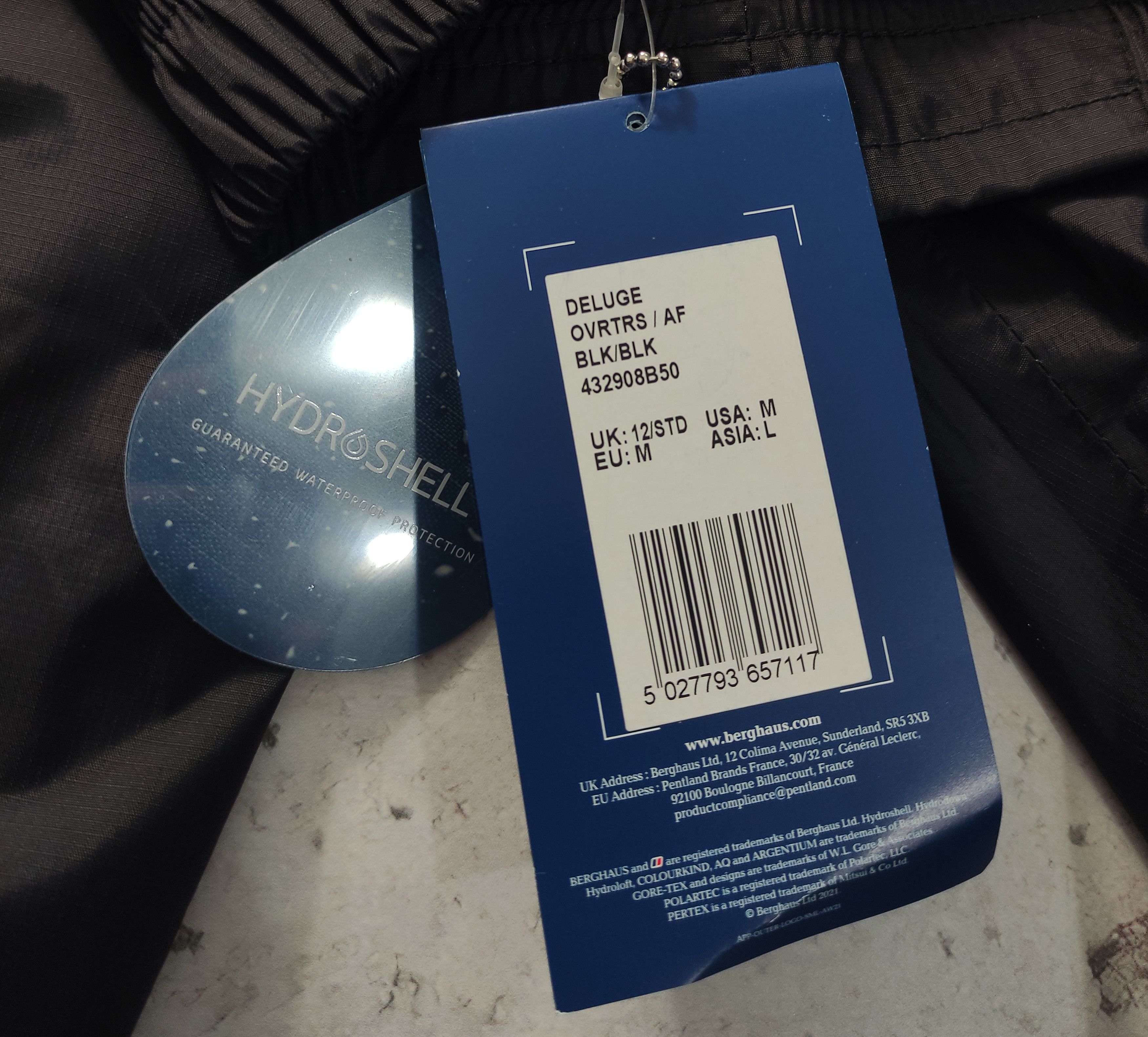 Berghaus Berghaus Women's Deluge Overtrousers 432908B508 SIZE UK 12 Size 30" / US 8 / IT 44 - 21 Thumbnail