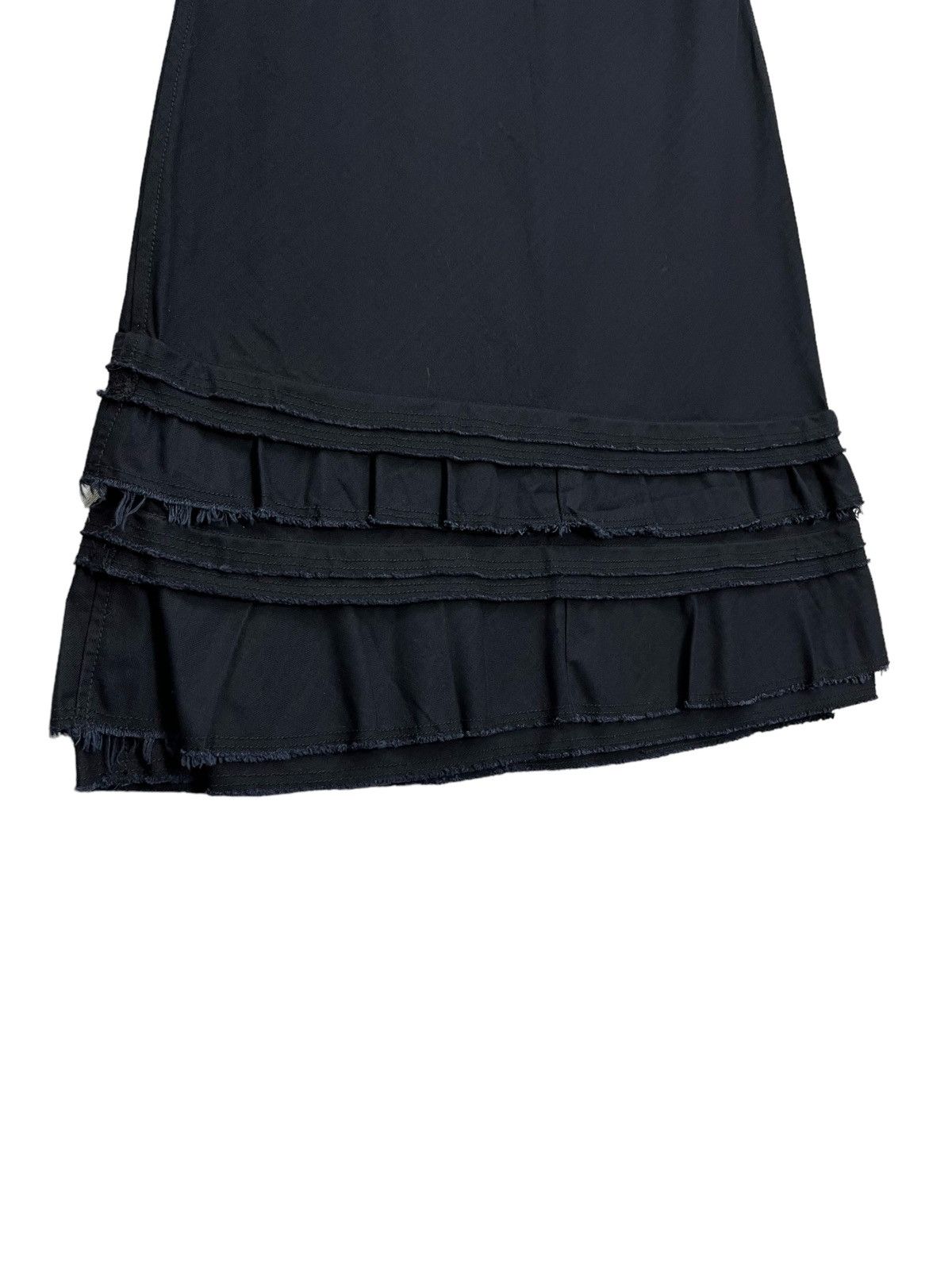 Comme des Garcons × Tricot Comme des Garcons Vtg TRICOT COMME DES GARÇONS Frayed Ruffle Bottom Midi Skirt Size 25" / US 0 / IT 36 - 4 Thumbnail
