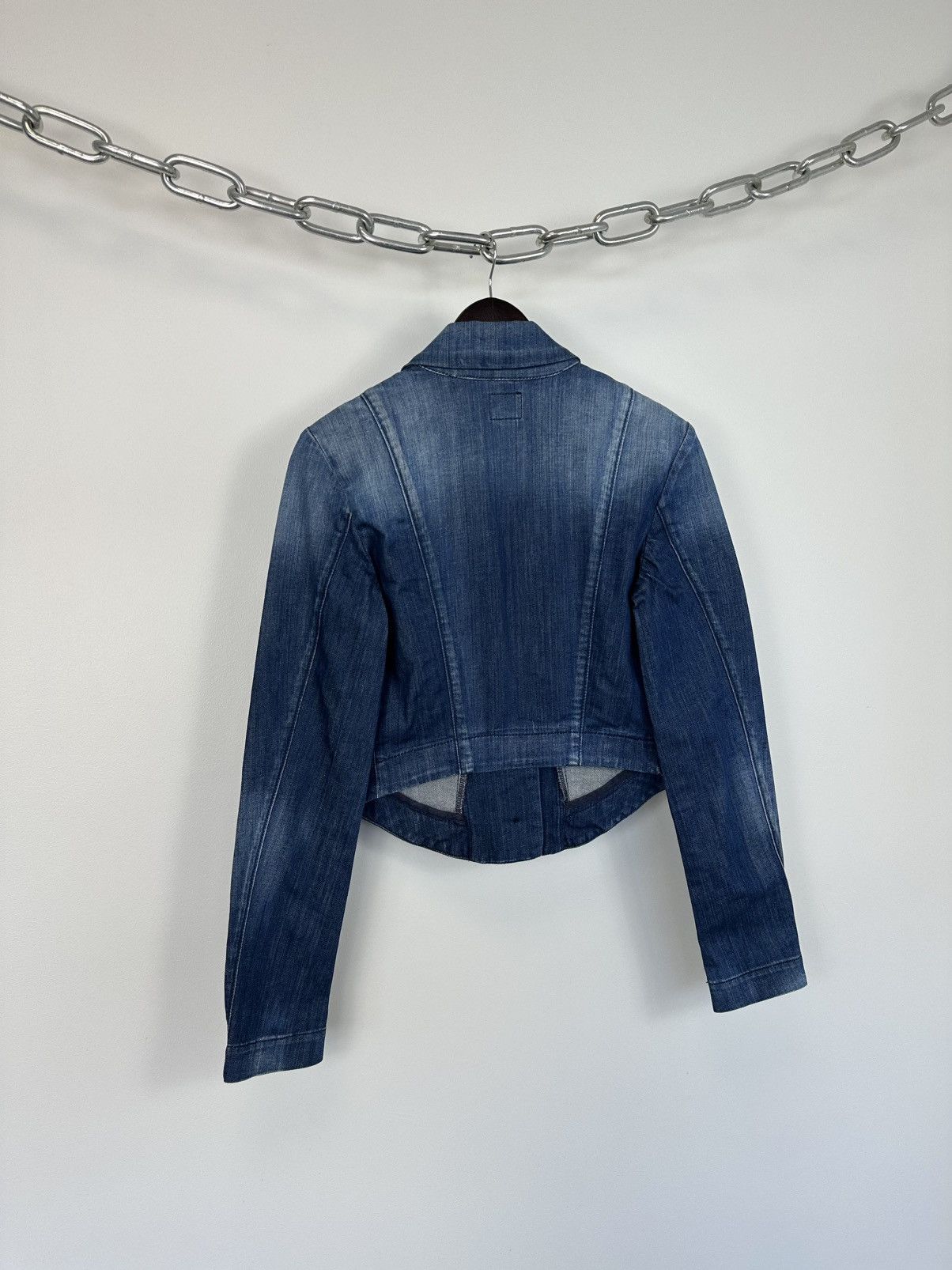 Miss Sixty Vintage Miss Sixty Avant Garde Y2K Crazy Biker Denim Jacket Size L / US 10 / IT 46 - 7 Thumbnail