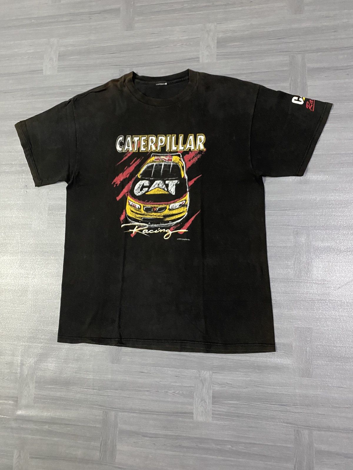 NASCAR Vintage 90s Caterpillar Racing Nascar T Shirt Size US XL / EU 56 / 4 - 2 Thumbnail