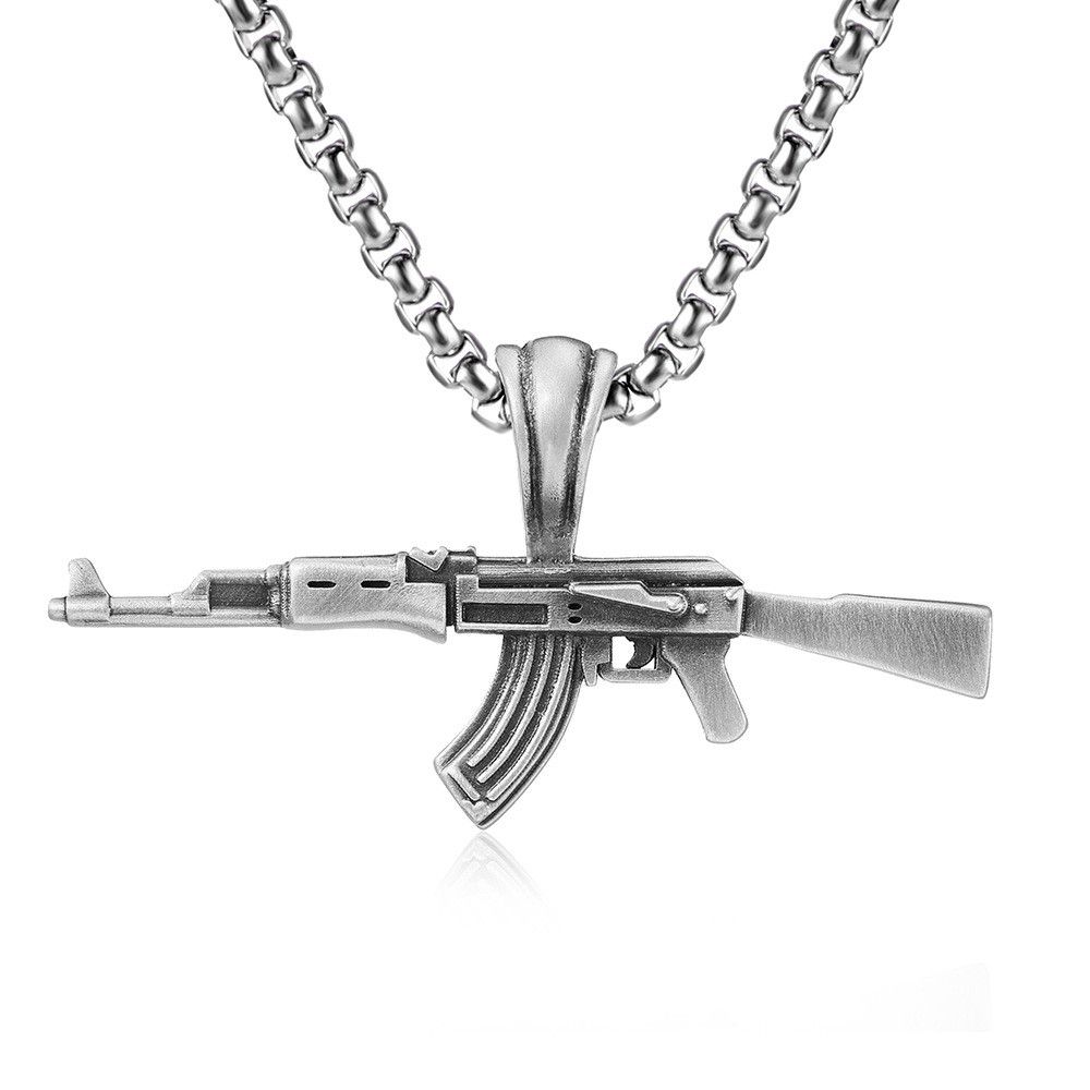 Jewelry Submachine Gun Pendant Necklace Size ONE SIZE - 4 Thumbnail