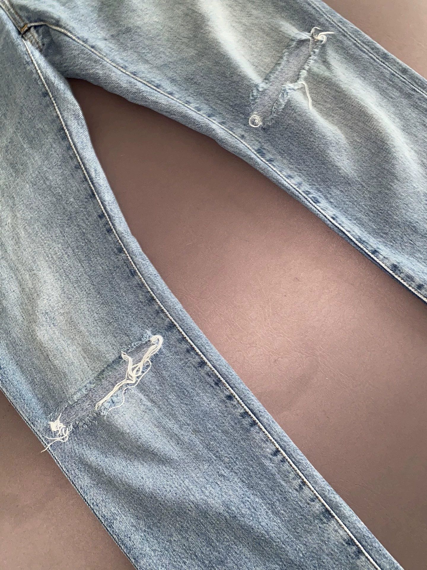 Saint Laurent Paris slp18SS blue distressed jeans with double knee cuts. Size US 28 / EU 44 - 2 Thumbnail