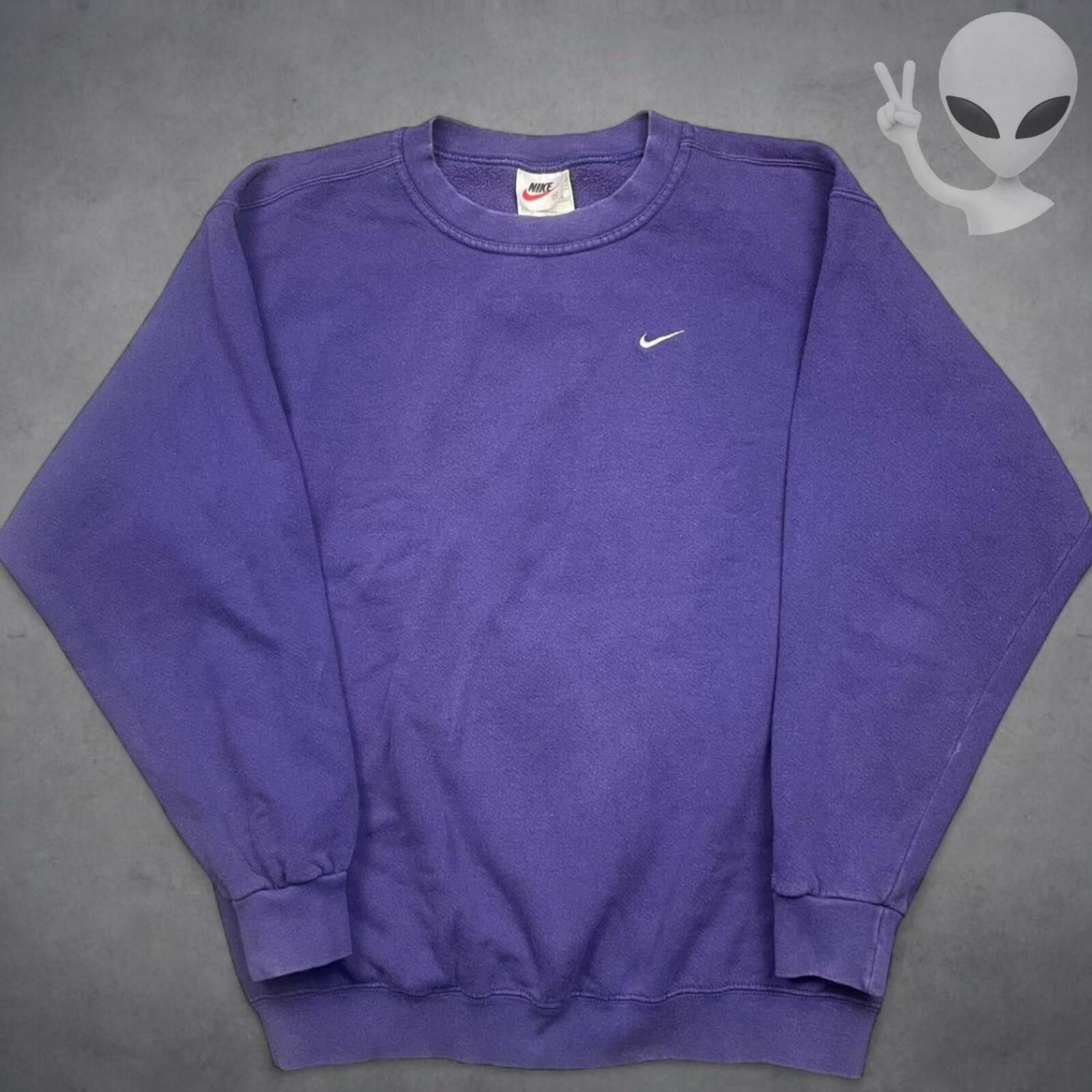 Nike Vintage Nike Mini Swoosh Crewneck Sweatshirt Purple M USA Size US M / EU 48-50 / 2 - 1 Thumbnail