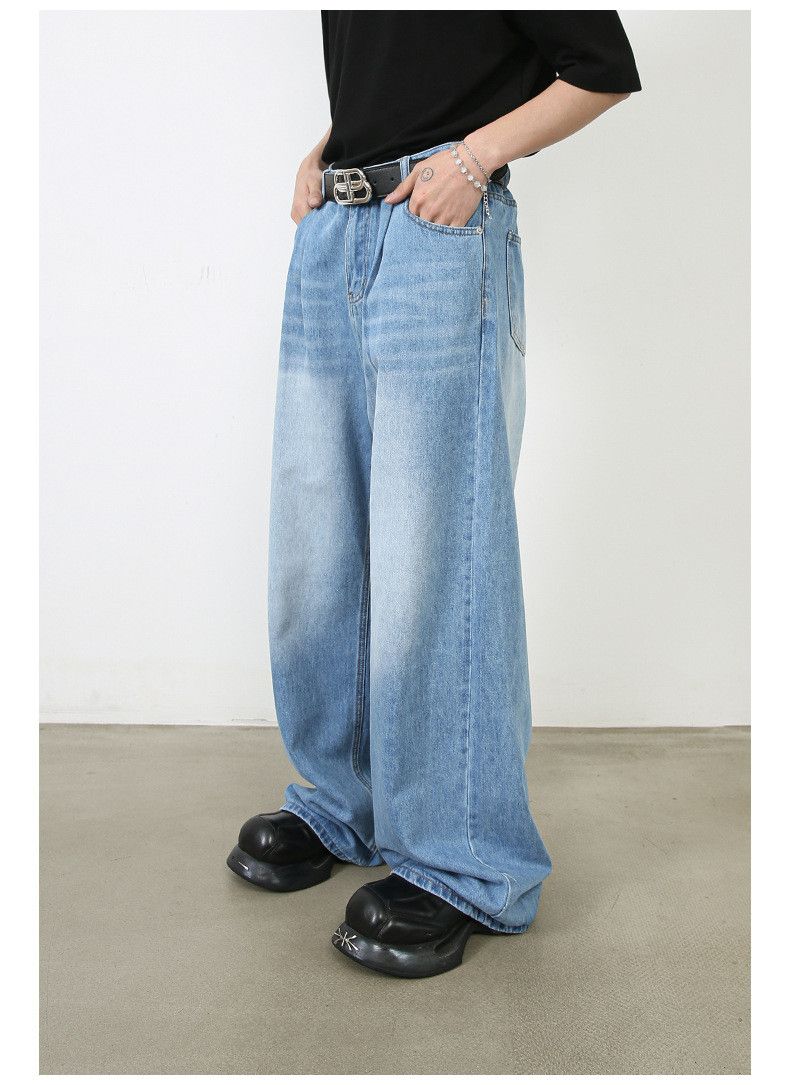 Japanese Brand × Jean Men's vintage washed distressed loose straight jeans Size US 32 / EU 48 - 4 Thumbnail