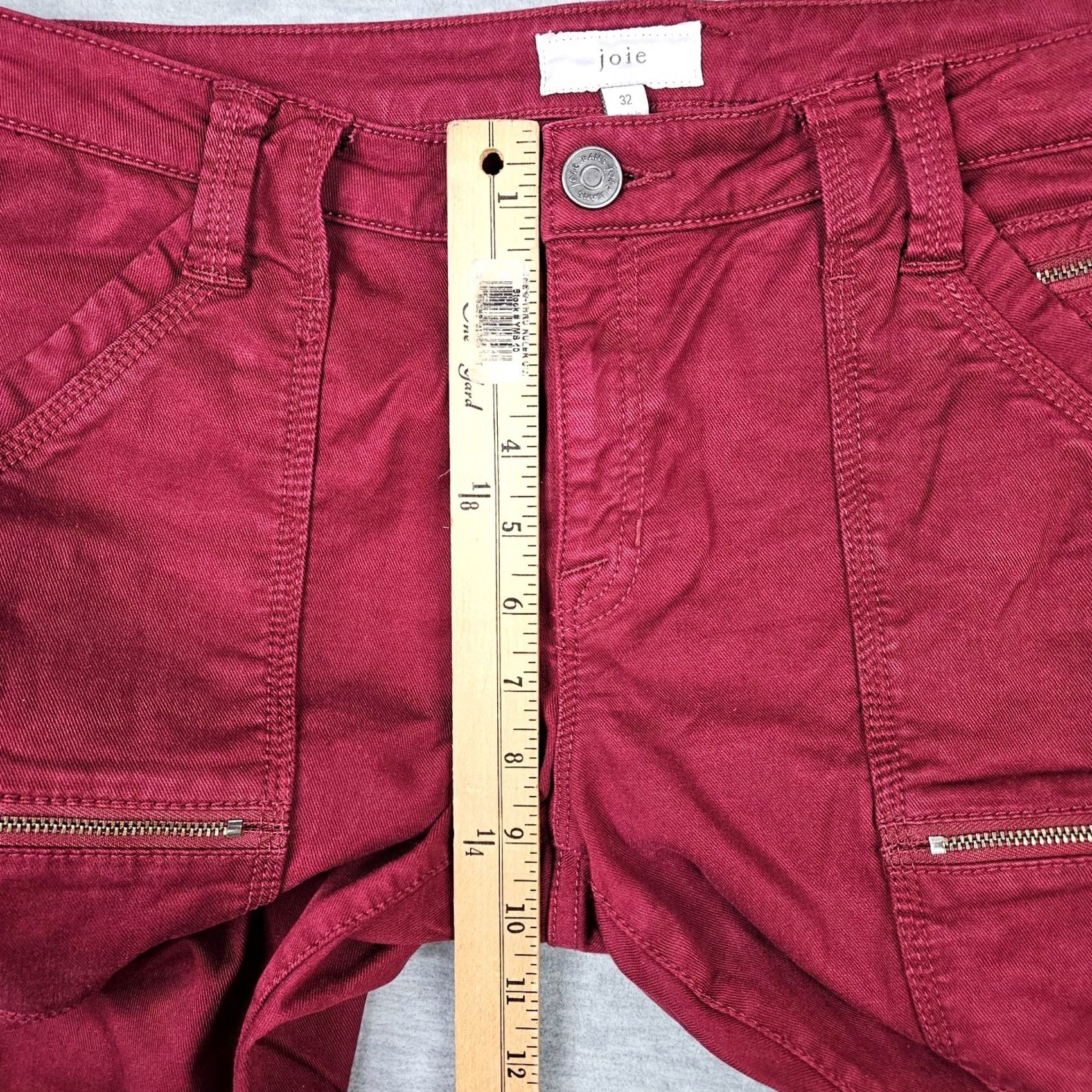 Joie JOIE Jeans Skinny Ankle Zip Burgundy Red Women Size 32 Inseam 26 Regular Rise Mid Shirt? Size 24" / US 00 / IT 34 - 6 Thumbnail
