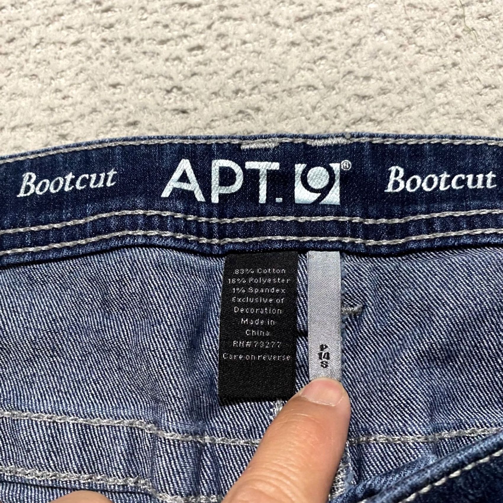 Apt. 9 Apt. 9 Womens Jeans Blue Denim Bootcut Mid Rise 14 Regular 31in Inseam 26in 5-Pocket Solid Denim Size 36" / US 14 / IT 50 - 3 Thumbnail