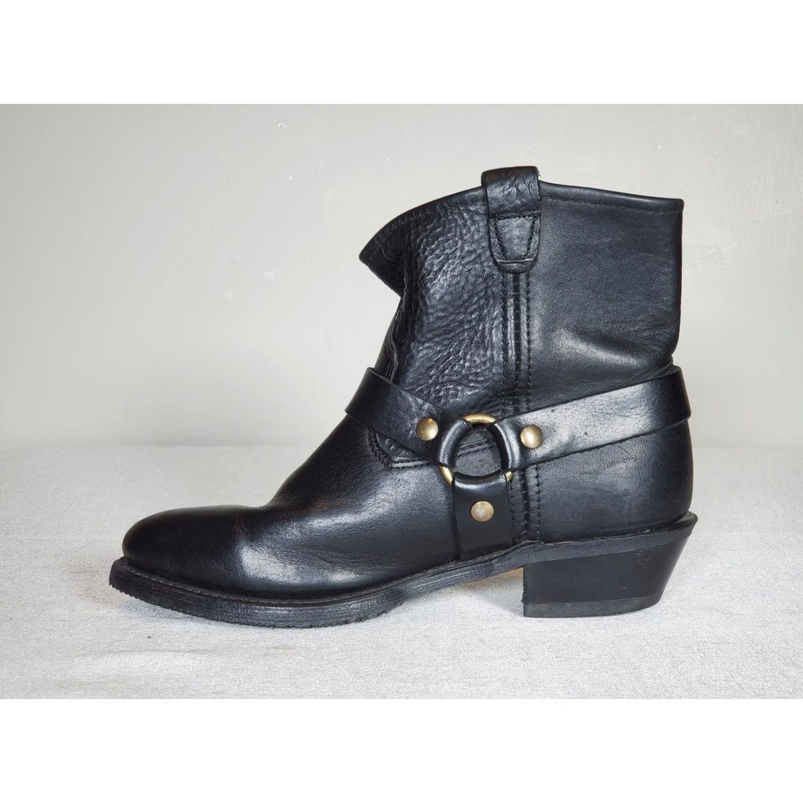 Vintage Double-H Boots Ladies Harness Black Leather Moto Western 5026 Women's US 7 M Boots Size US 7 / IT 37 - 3 Thumbnail
