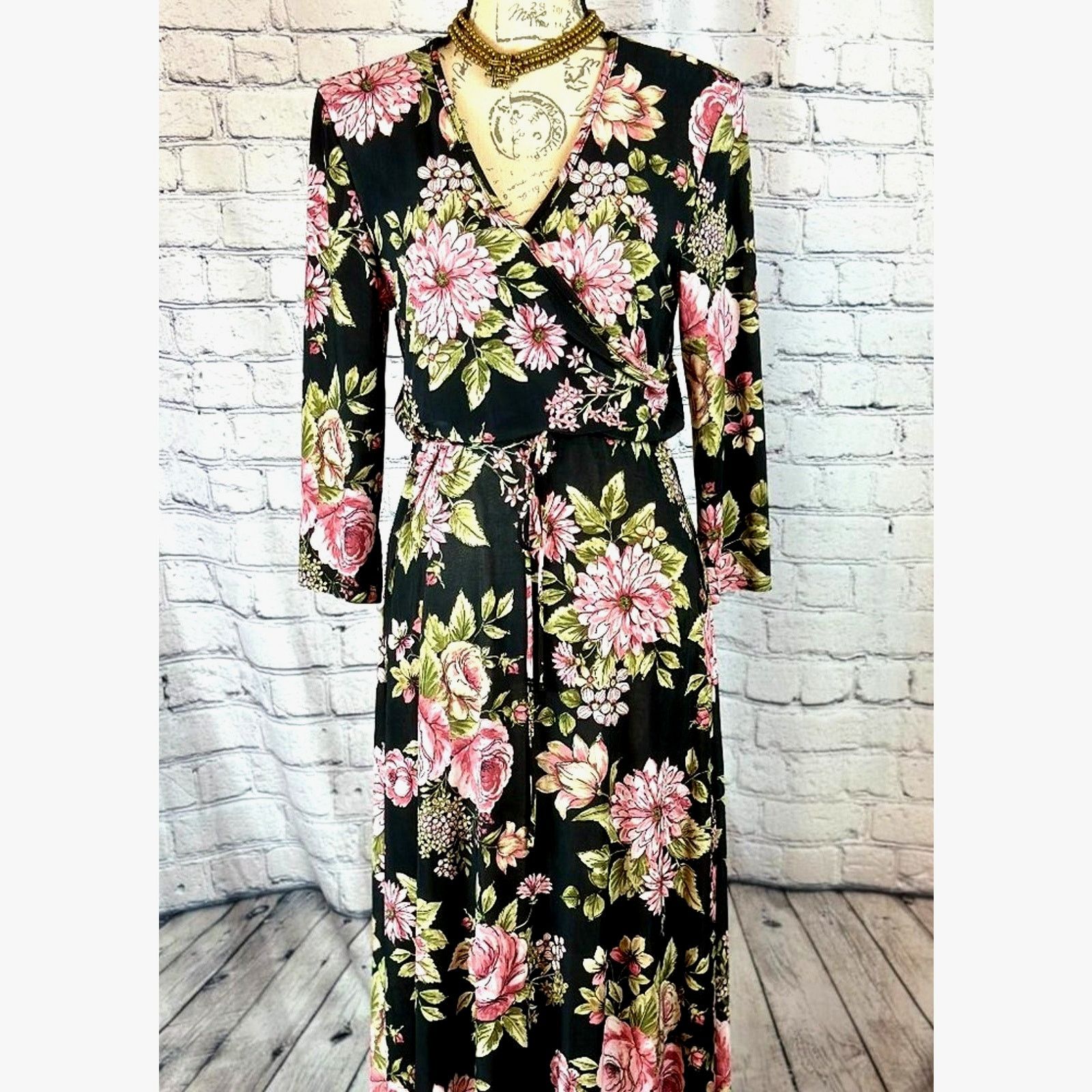 Other Love Chesley Floral Maxi Dress with Matching Belt size L Size L / US 10 / IT 46 - 3 Thumbnail