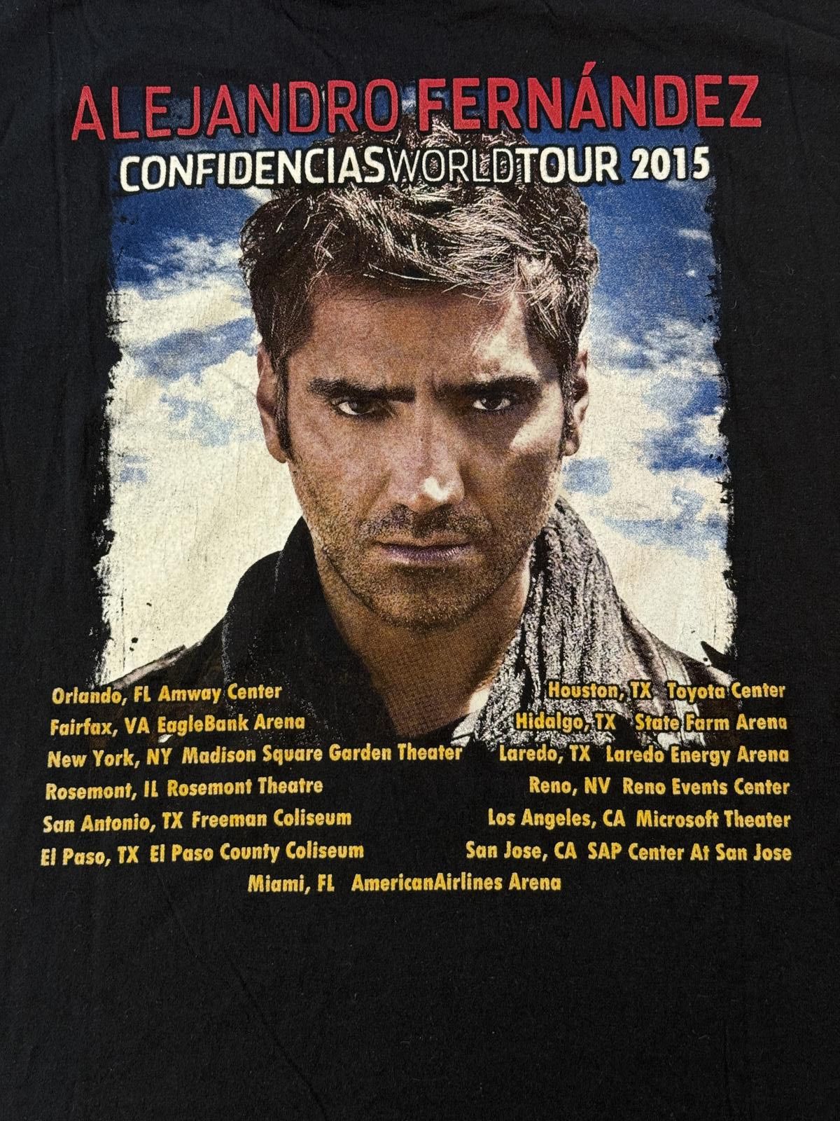Jerzees Alejandro Fernandez T-shirt Confidencias World Tour 2015 XL Size US XL / EU 56 / 4 - 5 Thumbnail