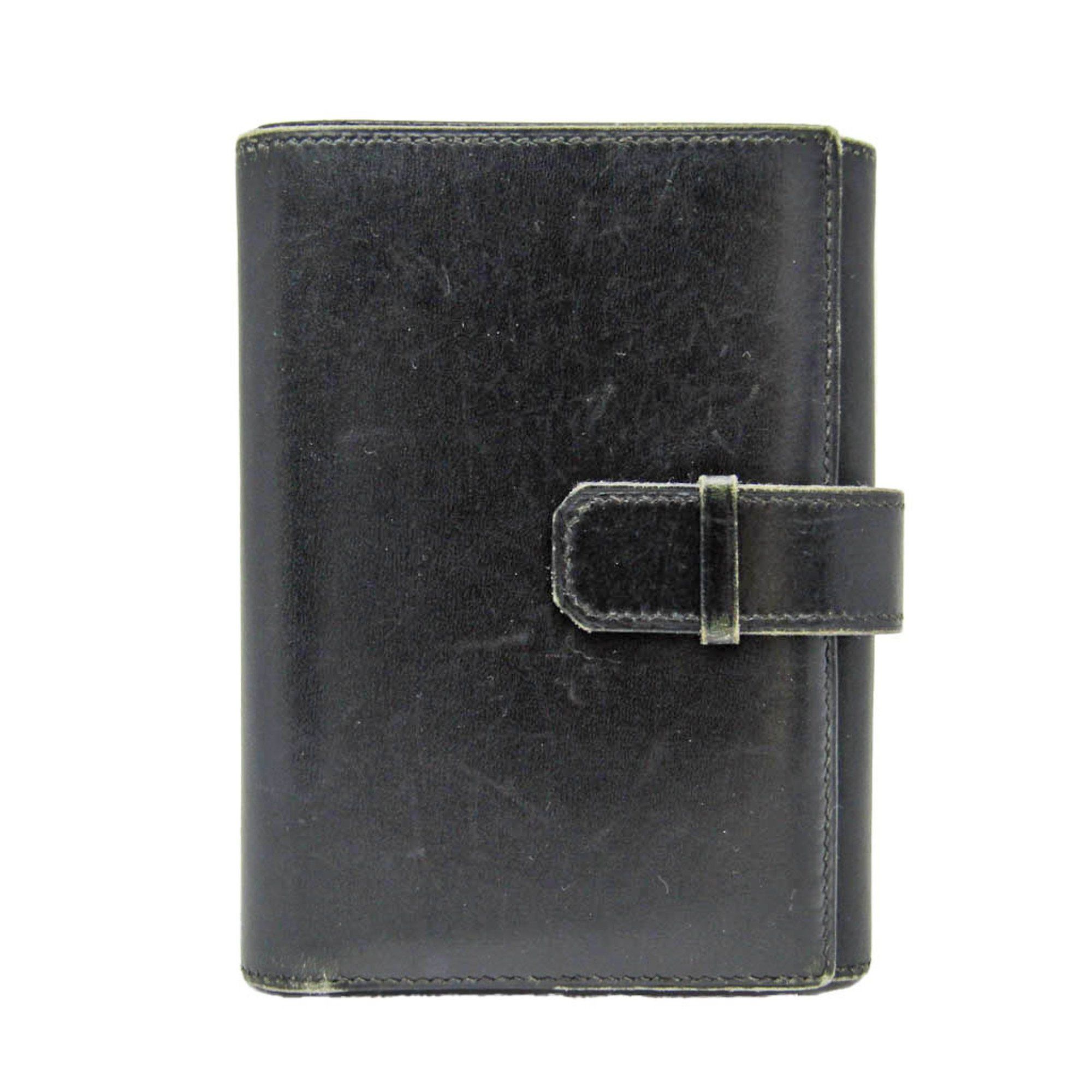 image of Hermes Julla Women,men Leather Wallet (Tri-Fold) Black, Women's