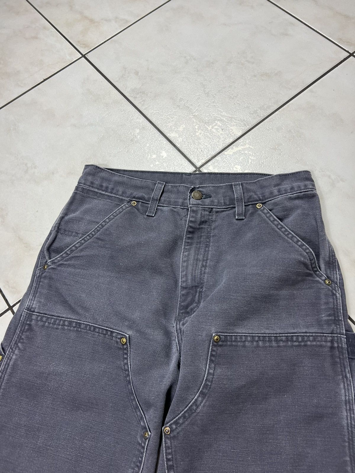 Carhartt Vintage 90s Carhatt double knee washed y2k sun faded pants Size US 29 - 3 Thumbnail