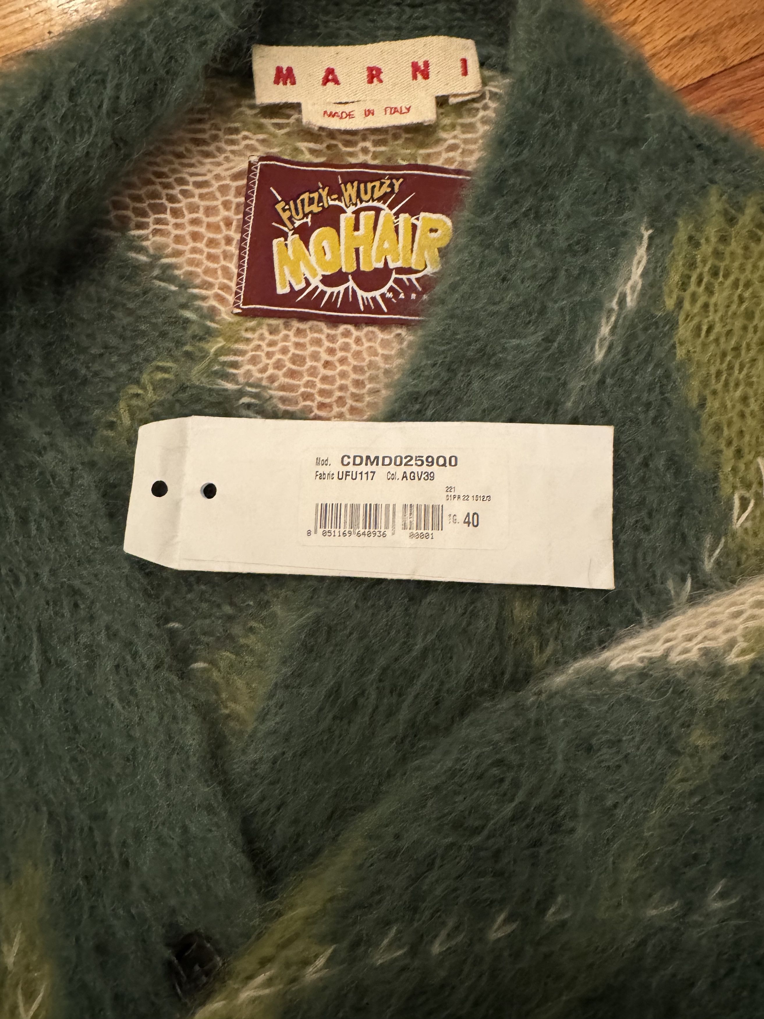 Marni Marni Fuzzy Wuzzy Argyle Mohair-blend Cardigan NWT Size S / US 4 / IT 40 - 5 Thumbnail