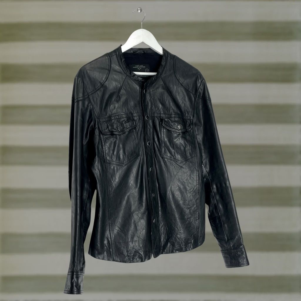 Allsaints AllSaints Jacket Mens Bomber Leather Size M Black Size US M / EU 48-50 / 2 - 1 Thumbnail