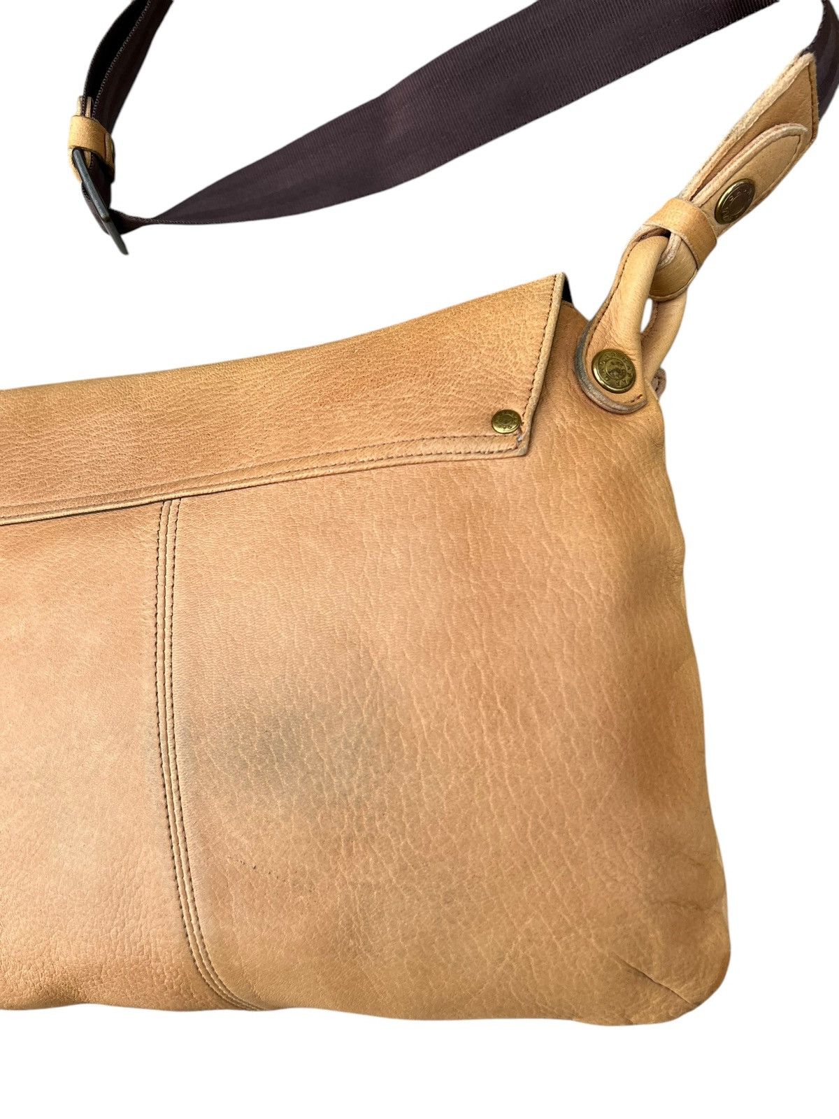Leather Vintage CASAR Japan Muddy Faded Patina Leather Bag Sling Size ONE SIZE - 10 Thumbnail