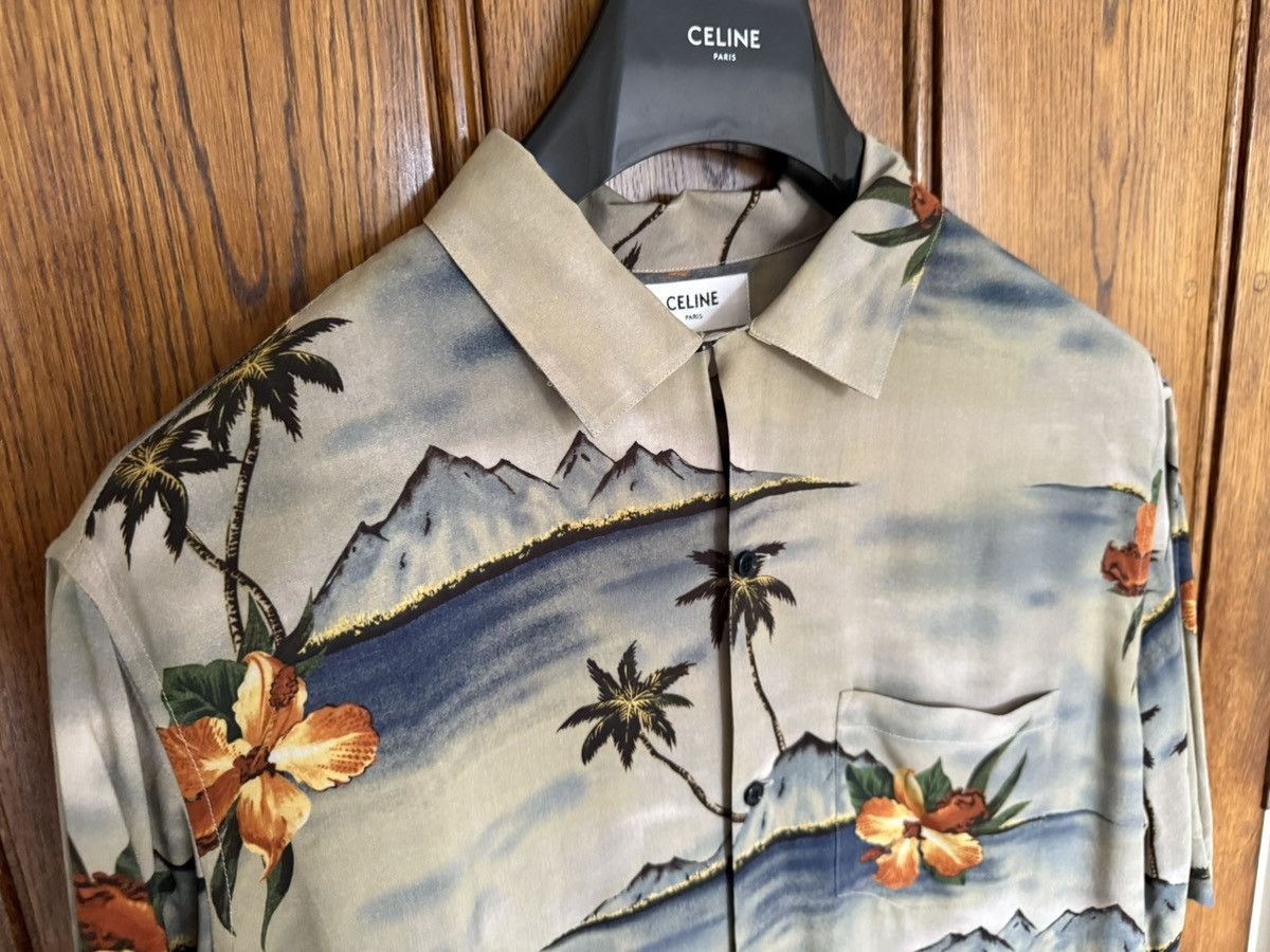 Celine $1.1k SS23 Celine volcano Hawaiian palm tree camp shirt Hedi Size US M / EU 48-50 / 2 - 13 Thumbnail