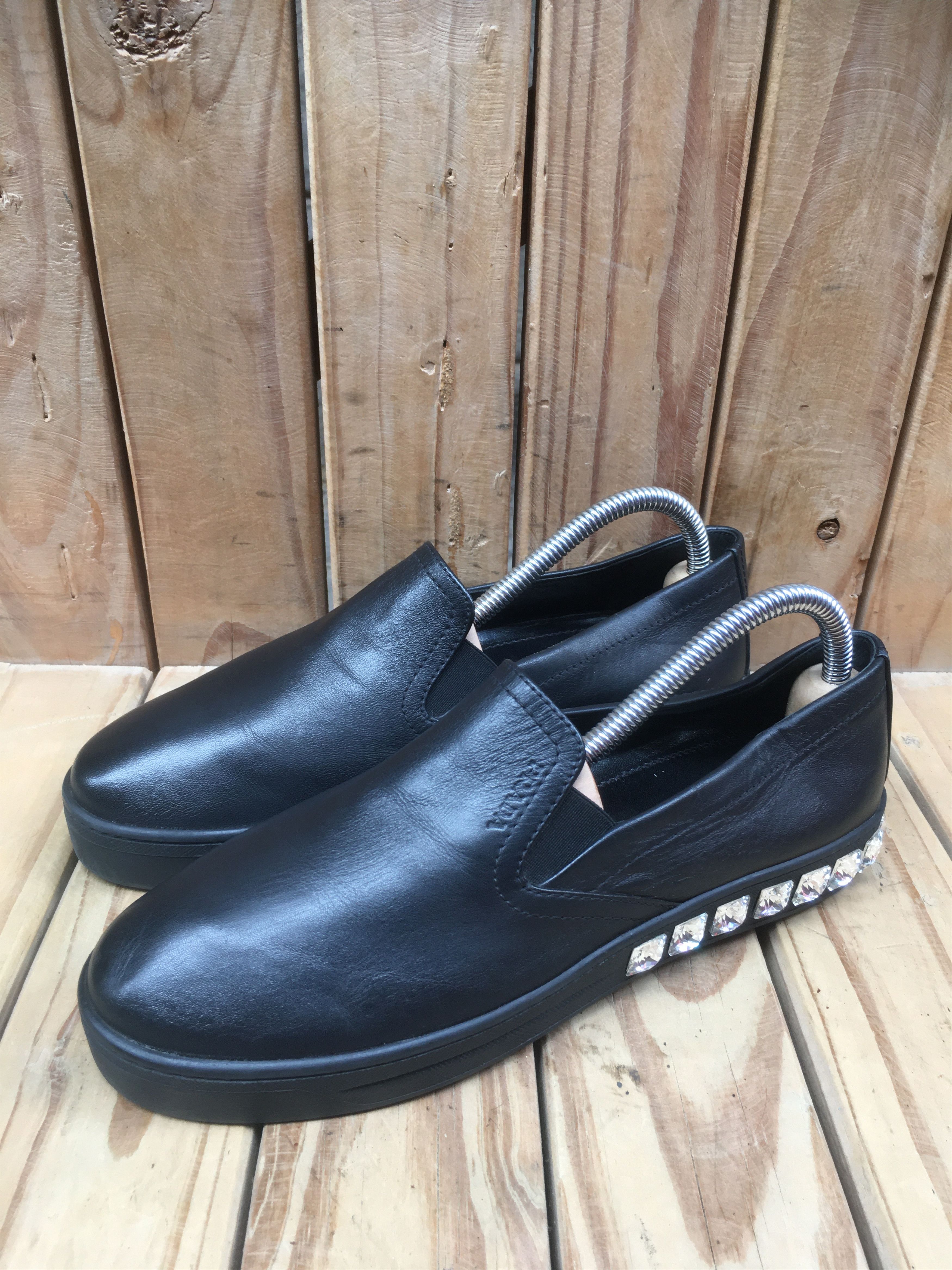 Prada PRADA Black women's Leather Casual Sneakers Uk 4 EUR 37 US 7 Size US 7 / IT 37 - 2 Thumbnail