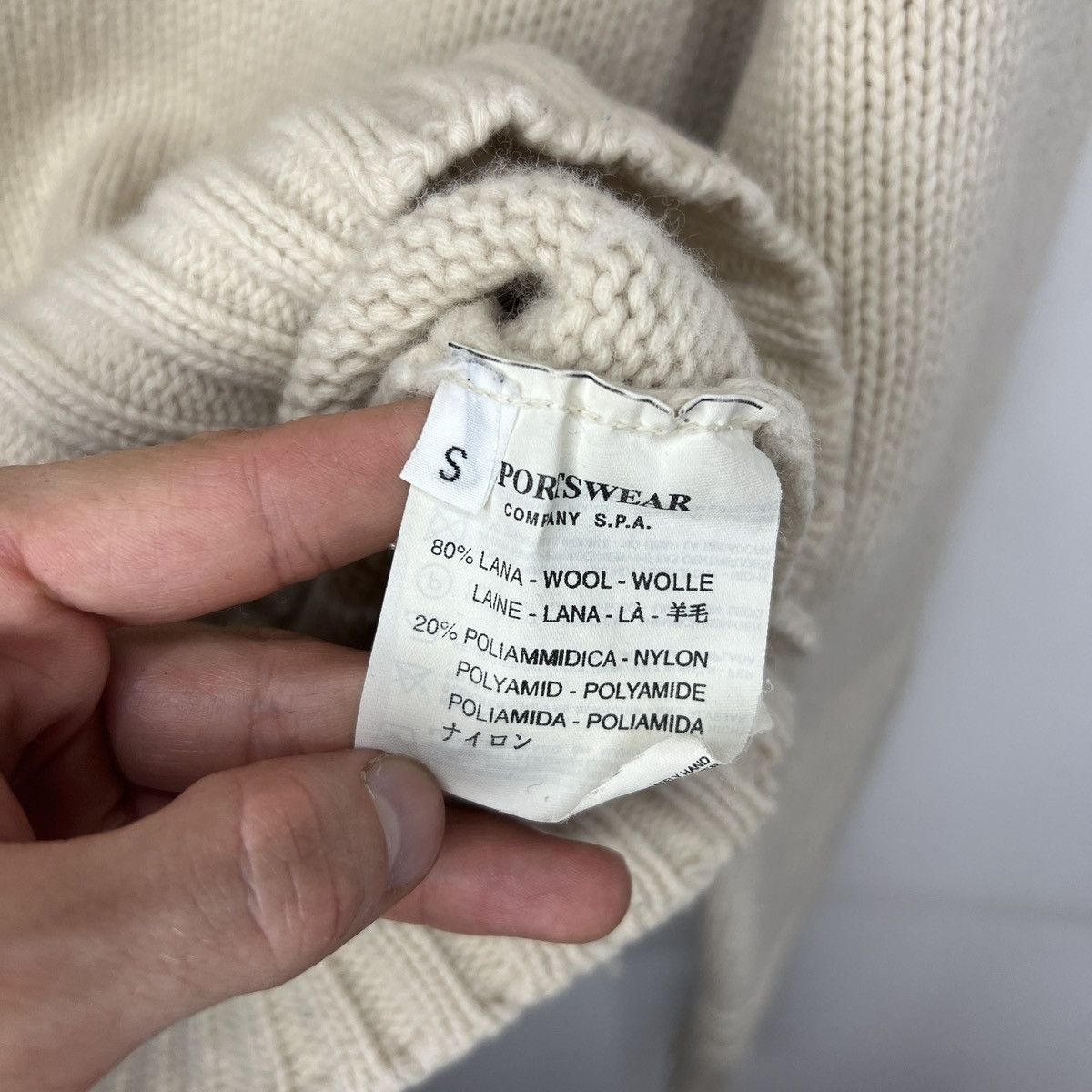 Stone Island Vintage Stone Island original Knit beige Wool Hoodie Size US S / EU 44-46 / 1 - 9 Thumbnail