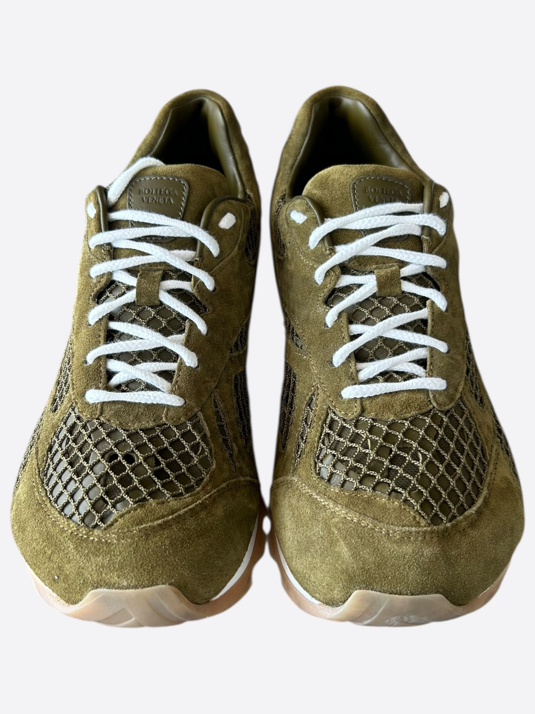 Bottega Veneta Bottega Veneta Olive & White Orbit Sneakers Size US 8 / EU 41 - 2 Thumbnail