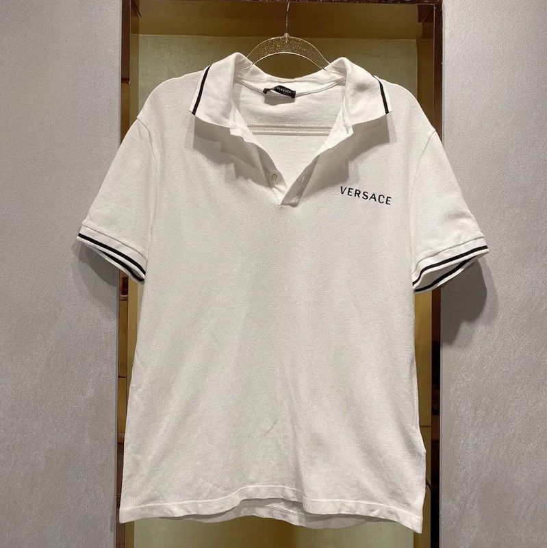 Versace Versace Women's Polo T-Shirt in White 0089 Size L / US 10 / IT 46 - 1 Thumbnail