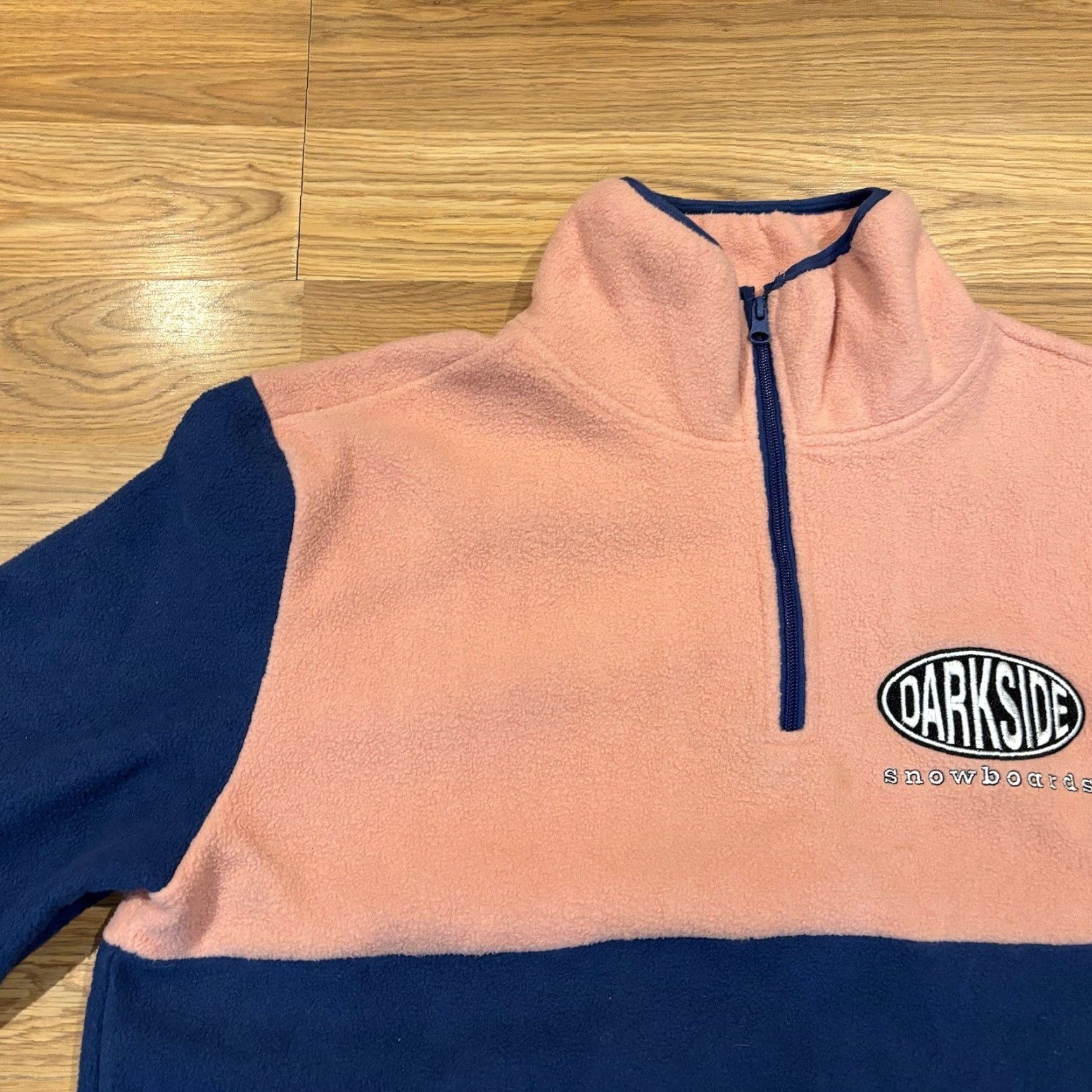 Pinko Darkside Snowboards Colorblock Fleece Jacket Pink Blue Unisex Size L Sherpa Hoodie Pullover with Deep Pile Size US L / EU 52-54 / 3 - 7 Thumbnail