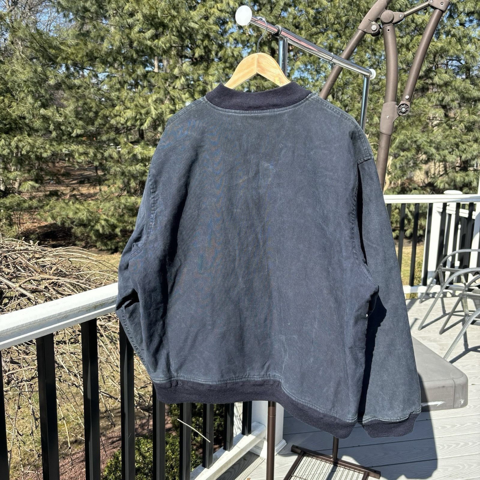 Polo Ralph Lauren Vintage Polo Ralph Lauren Twill Bomber Jacket 90s Navy 2XL Size US XXL / EU 58 / 5 - 3 Thumbnail