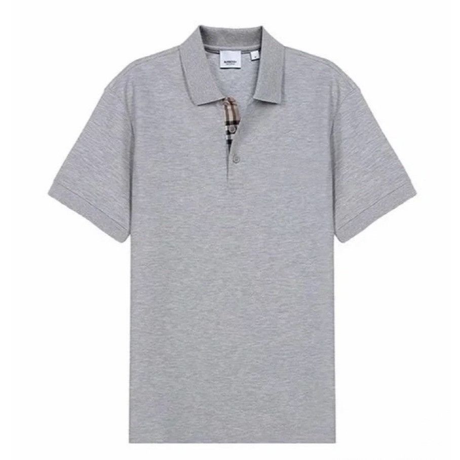 image of Burberry Women’S Malleco Polo Shirt Grey S in Pale Grey Melange, Women's (Size Small)