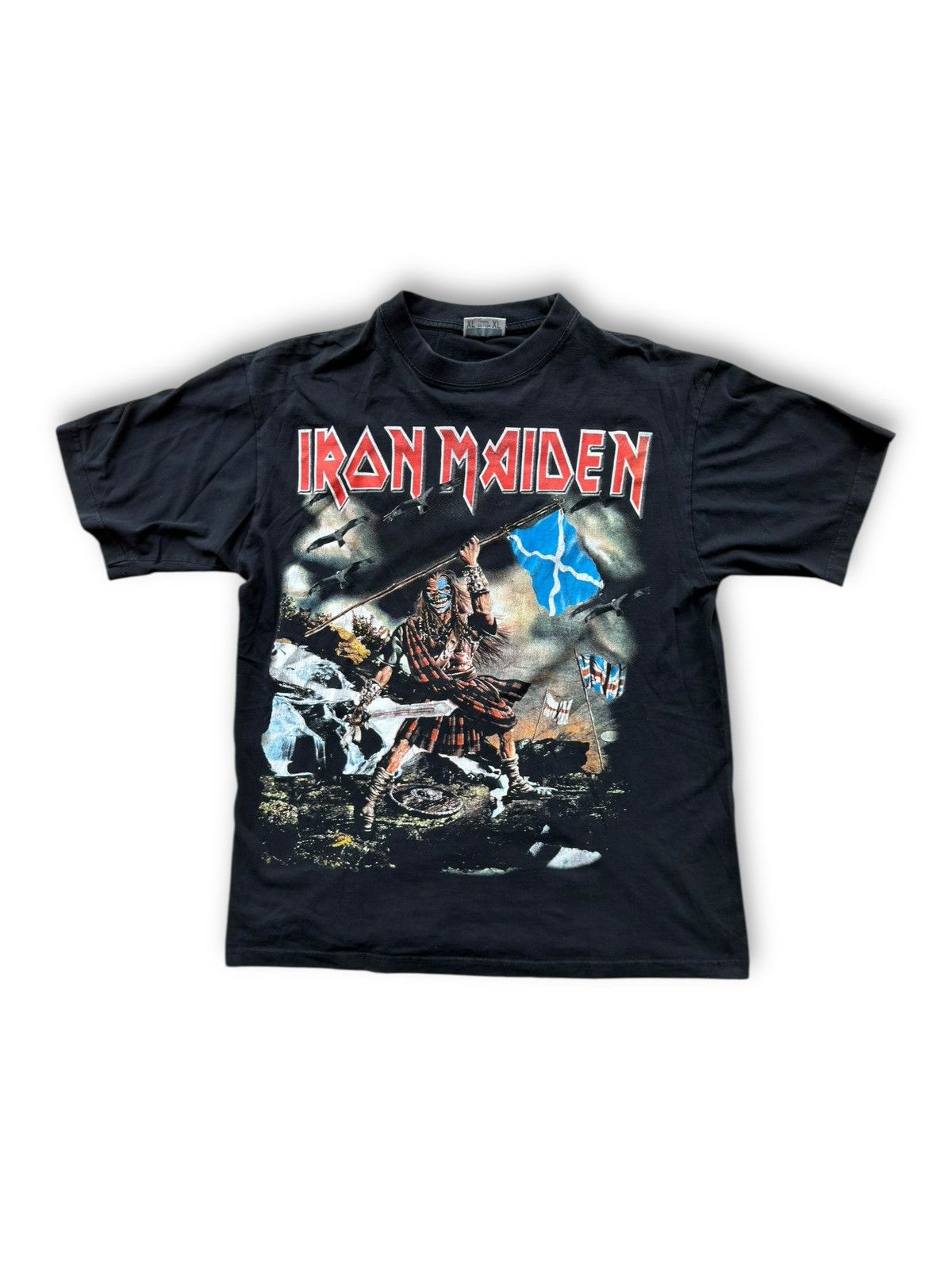 Band Tees VINTAGE 1990s EUROPE IRON MAIDEN METAL WAR FUCK XL SKELETON Size US XL / EU 56 / 4 - 1 Thumbnail