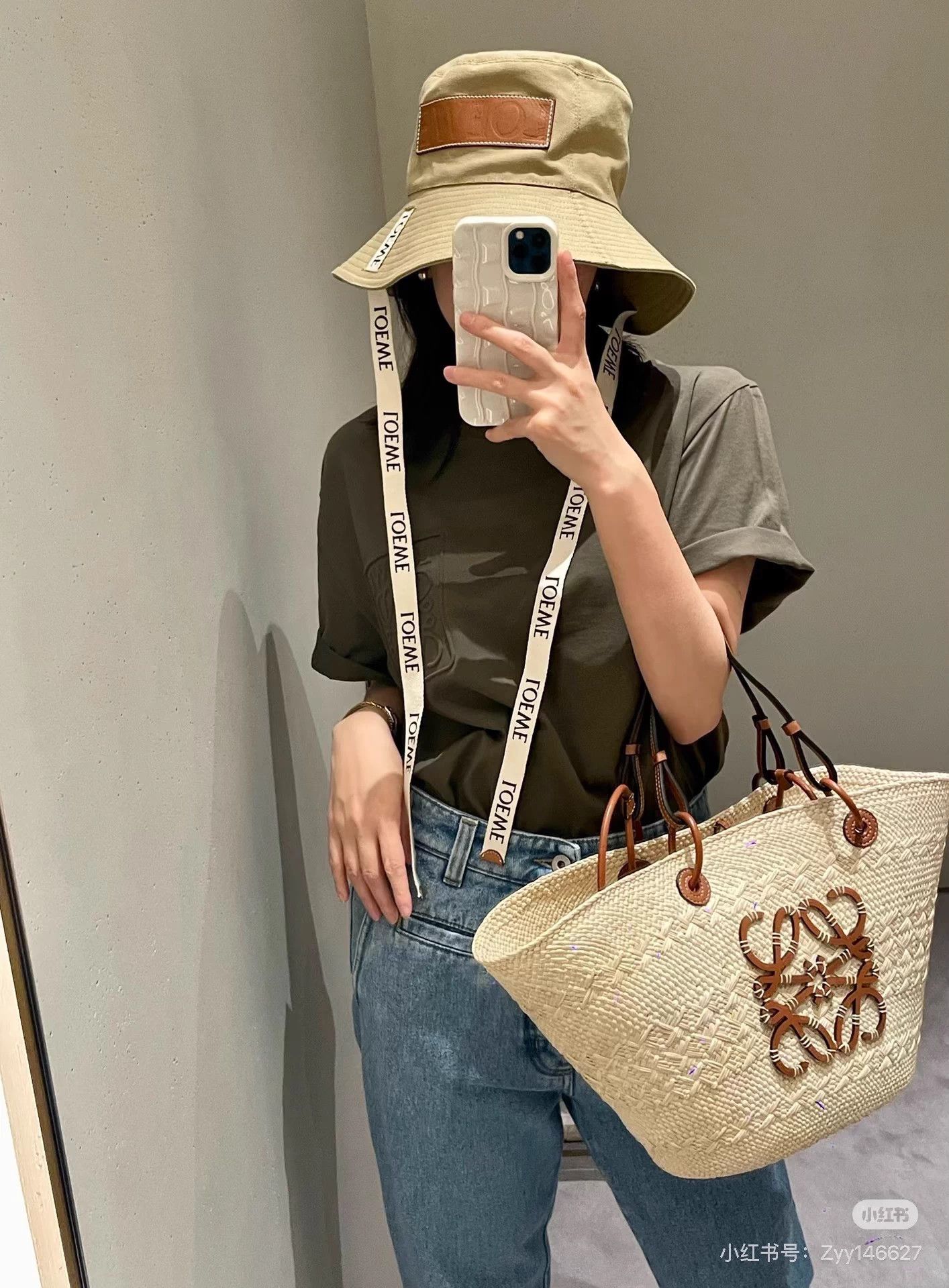 Loewe LOEWE leather logo khaki bucket hat 57cm mint Size ONE SIZE - 3 Thumbnail